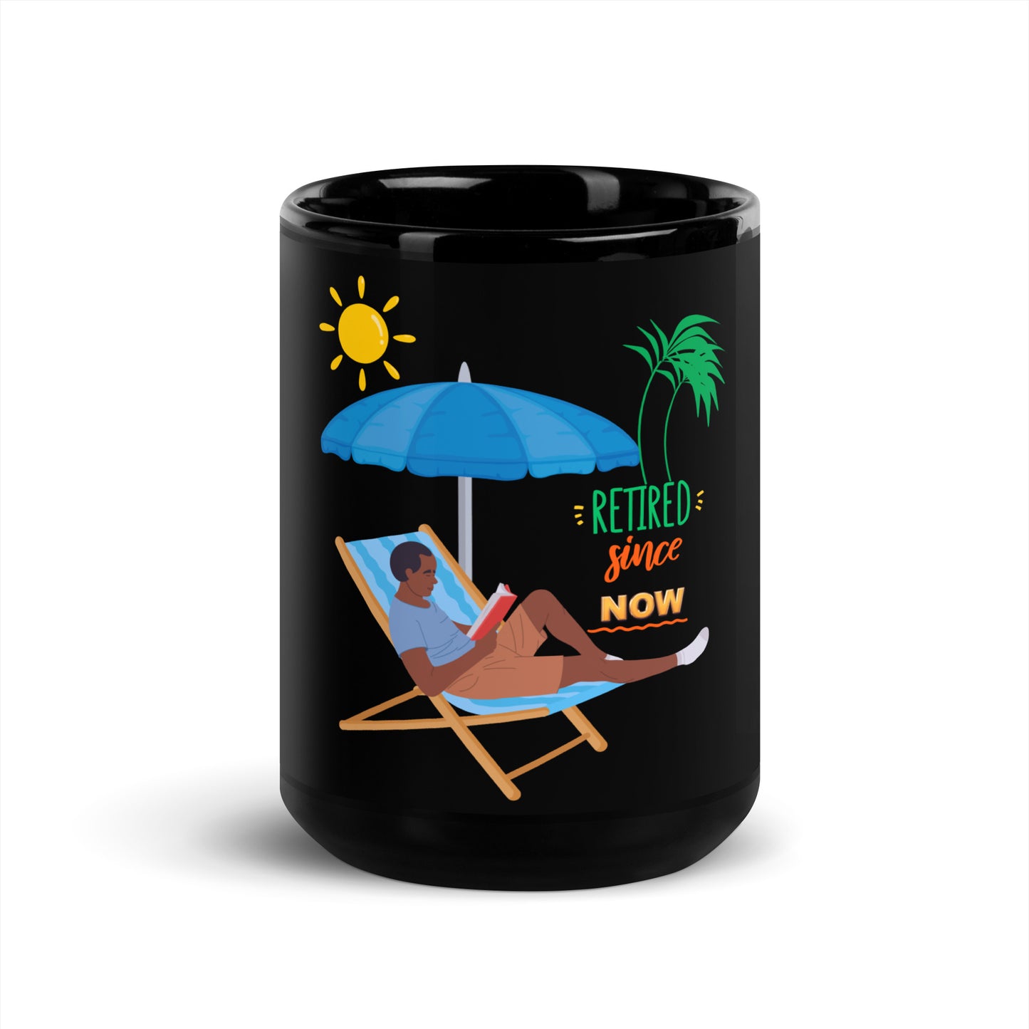 Retirement Vacation inspirational Black Glossy Mug