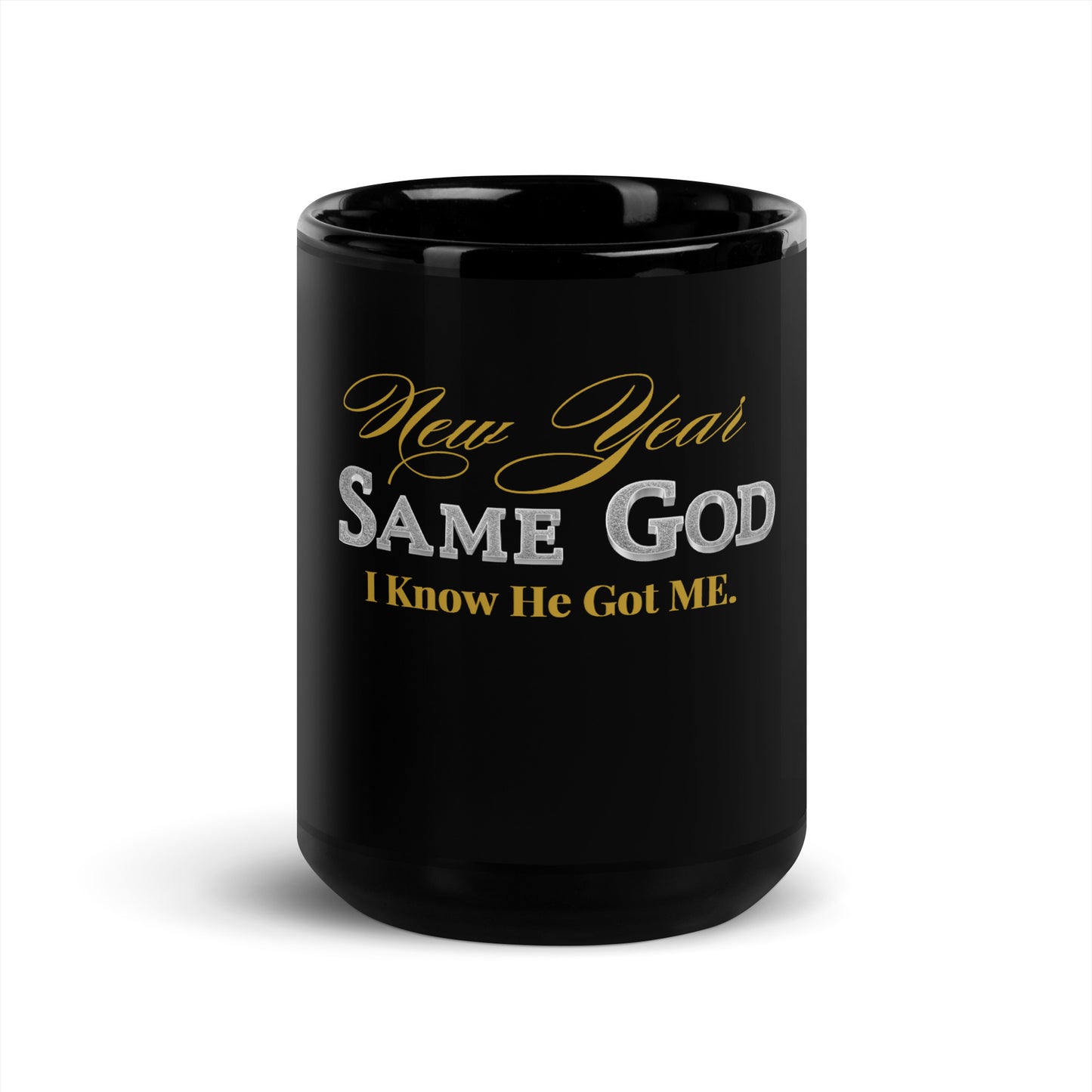 New Year 2025 Black Glossy Mug