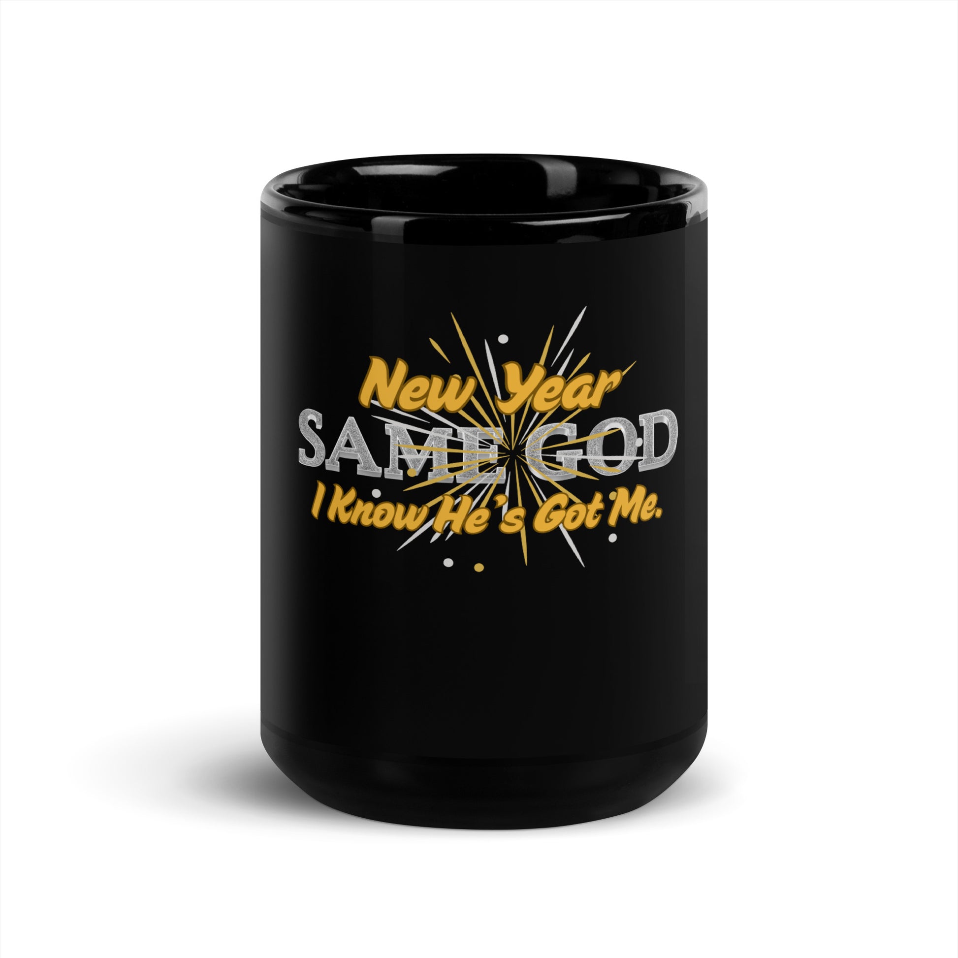 Inspirational New Year 2026 Black Glossy Mug