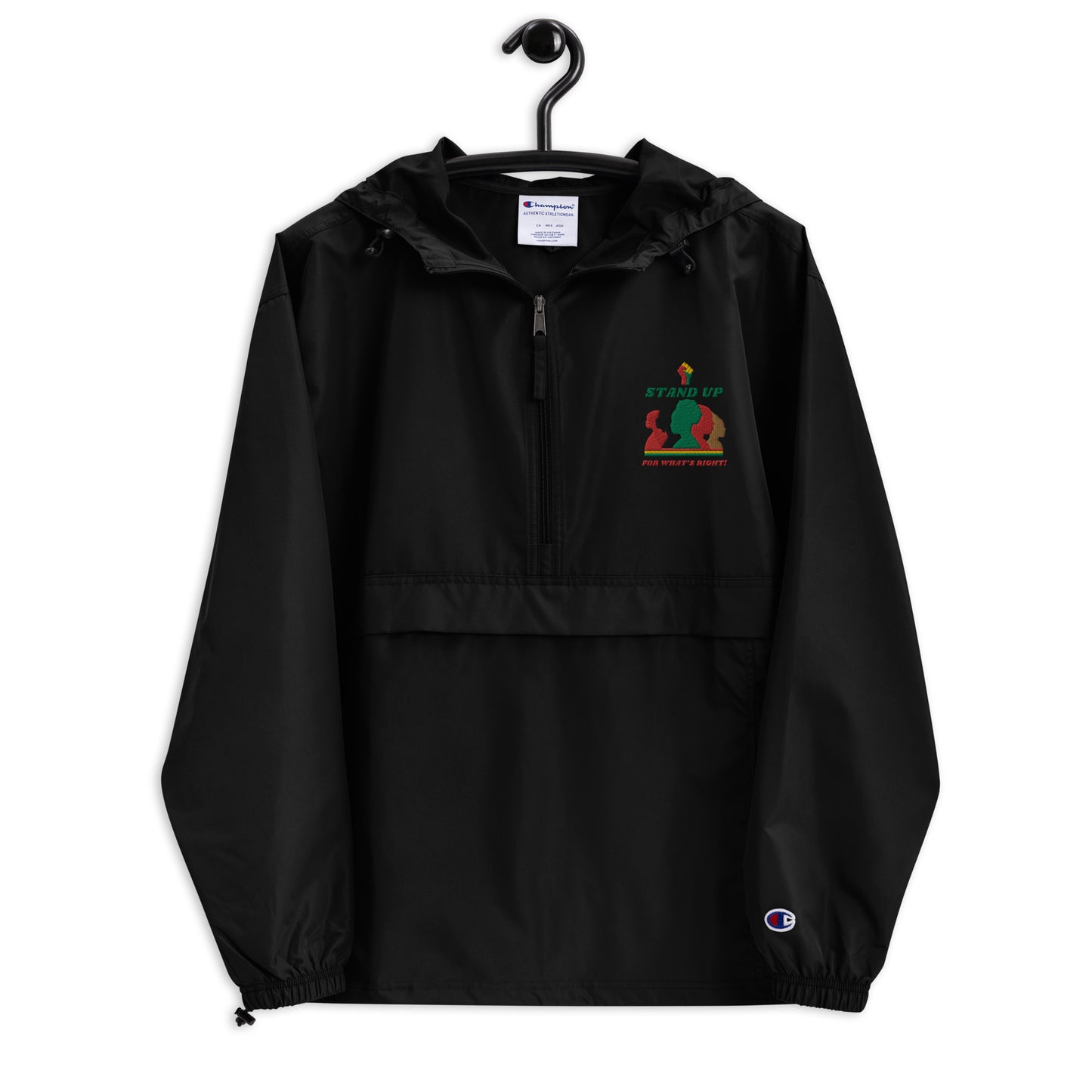 Black History Embroidered Champion Packable Jacket