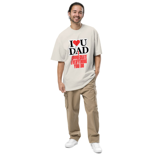 Father's Day Inspirational Oversized Faded T Shirt