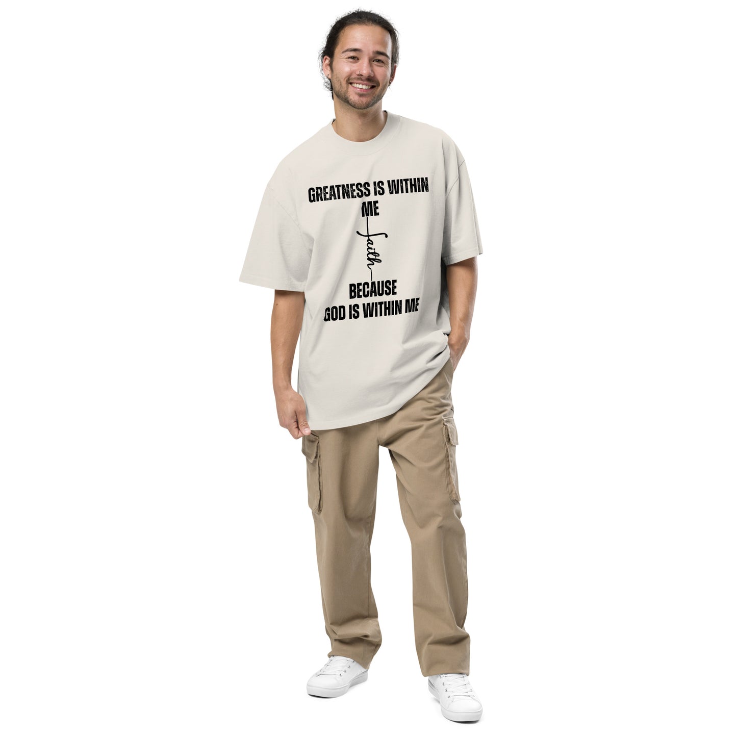 Christian Inspirational Unisex Organic Oversized High Neck T Shirt