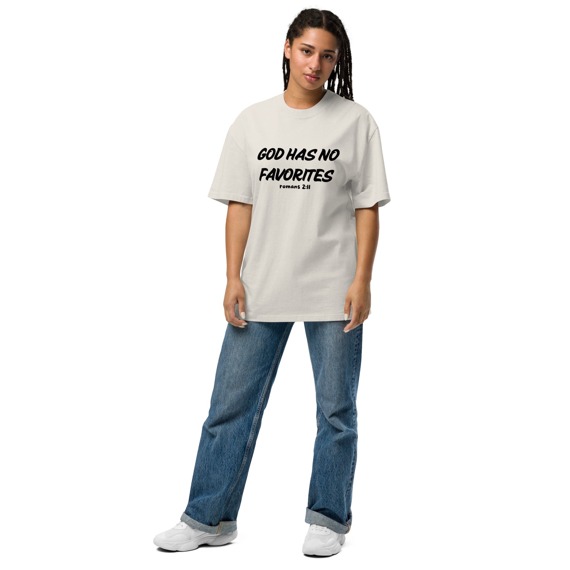 God Has No Favorites Unisex Oversized Faded T Shirt