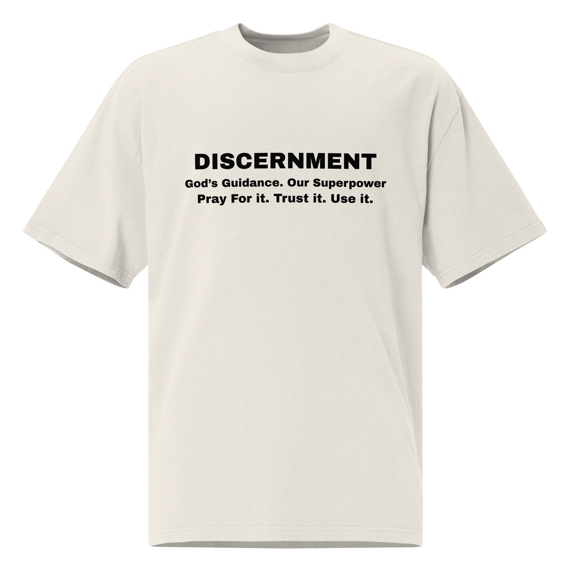 Discernment Christian Faith Inspirational Unisex Oversized Faded T Shirt