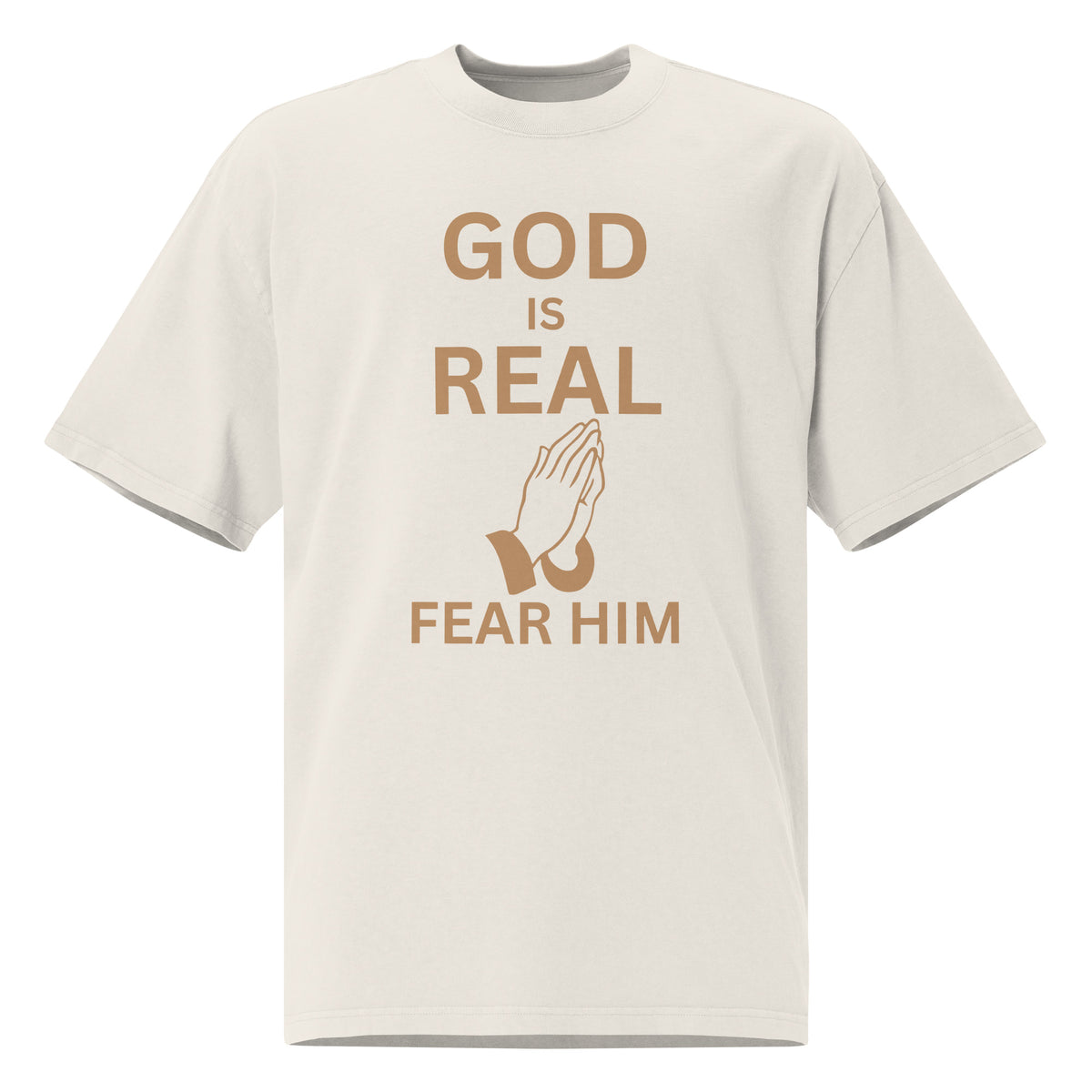 God is Real Christian Oversized Faded T Shirt