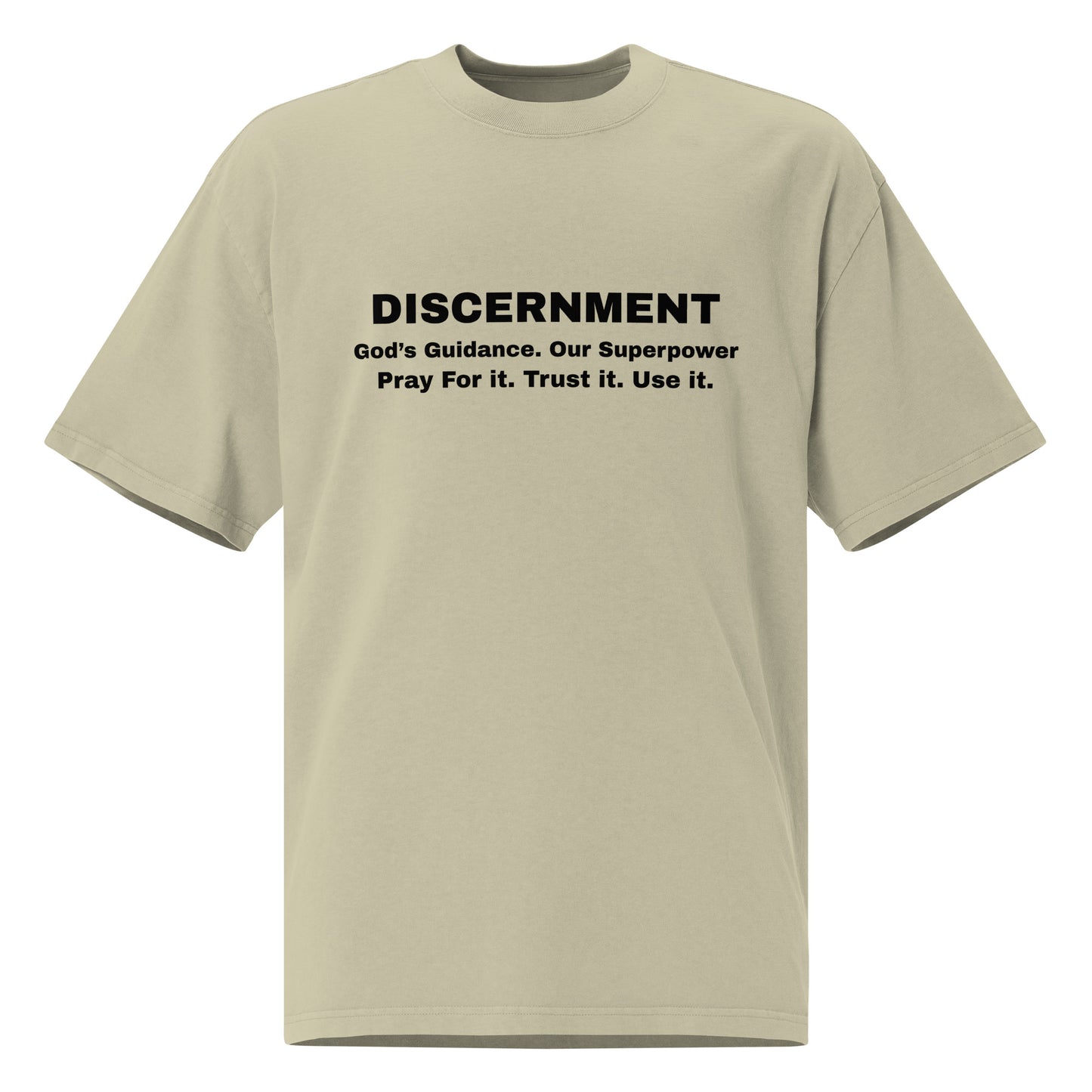 Discernment Christian Faith Inspirational Unisex Oversized Faded T Shirt