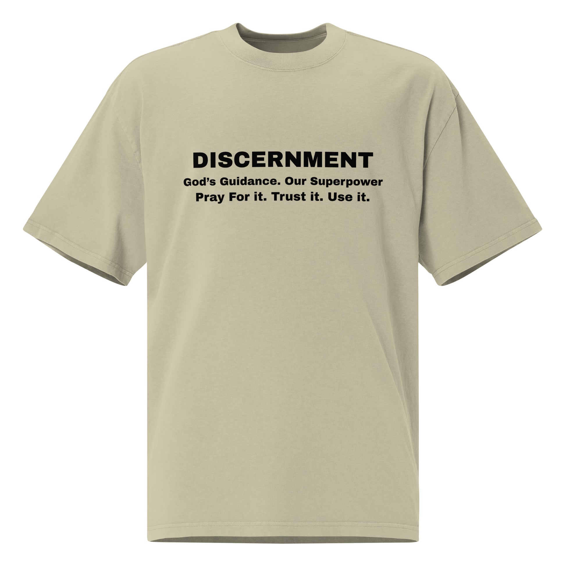 Discernment Christian Faith Inspirational Unisex Oversized Faded T Shirt