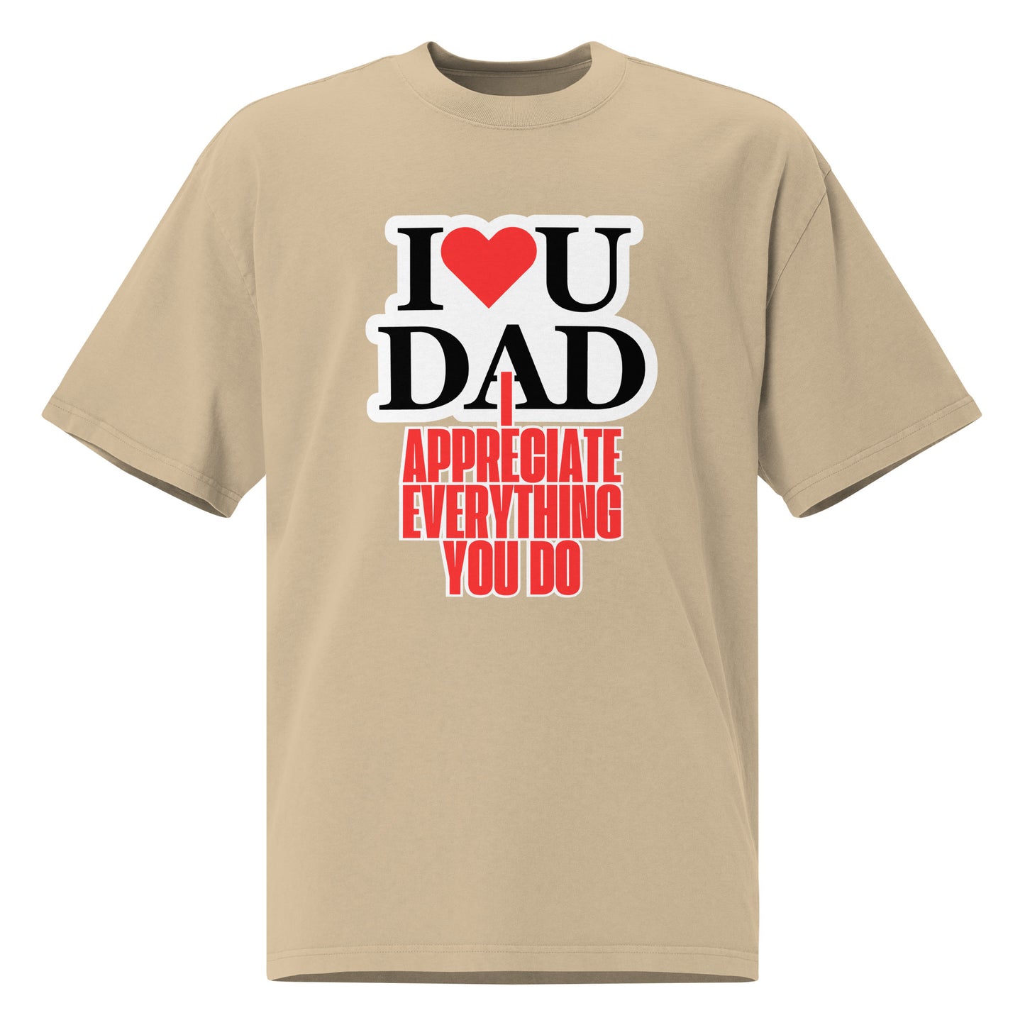 Father's Day Inspirational Oversized Faded T Shirt