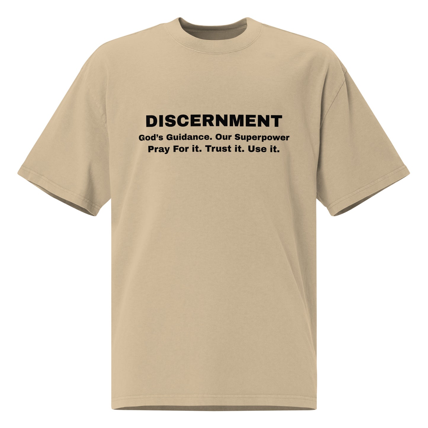 Discernment Christian Faith Inspirational Unisex Oversized Faded T Shirt