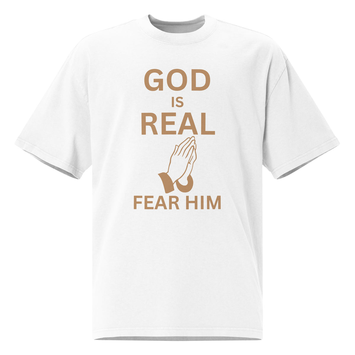 God is Real Christian Oversized Faded T Shirt