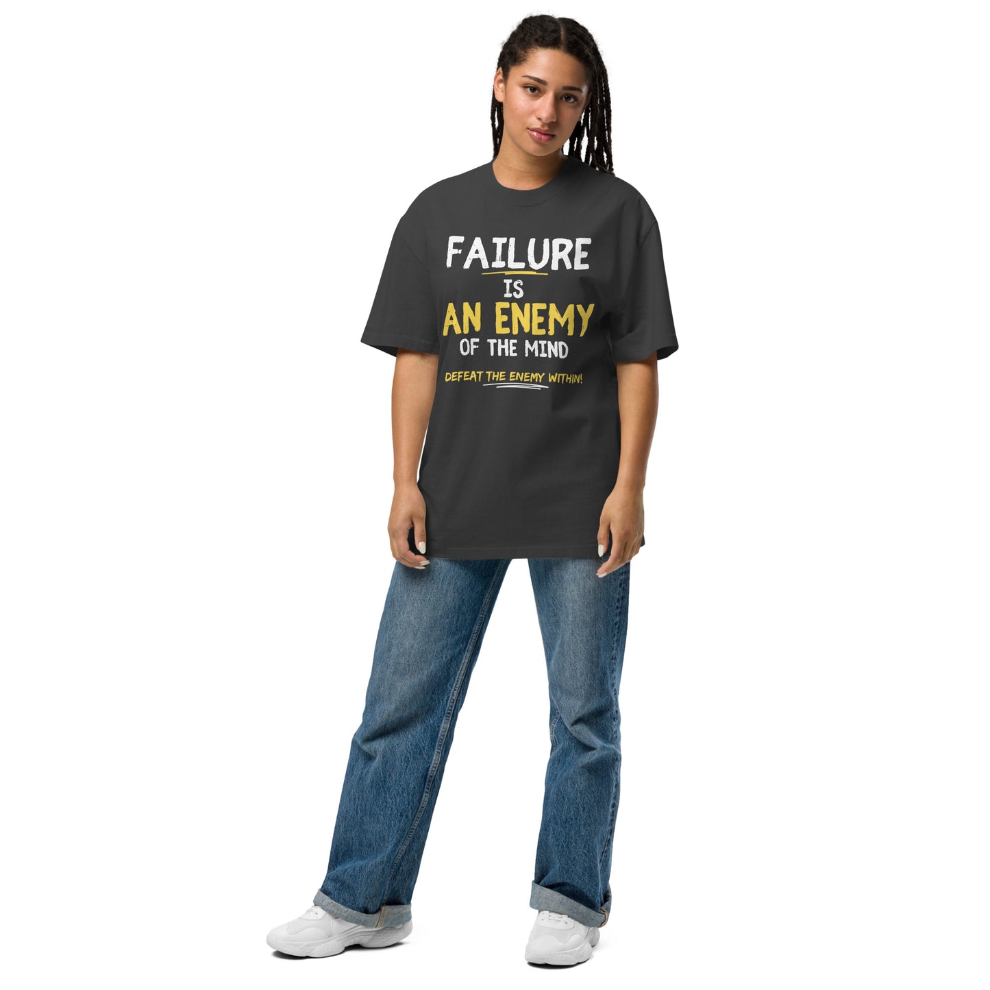 Motivational Oversized faded T-Shirt