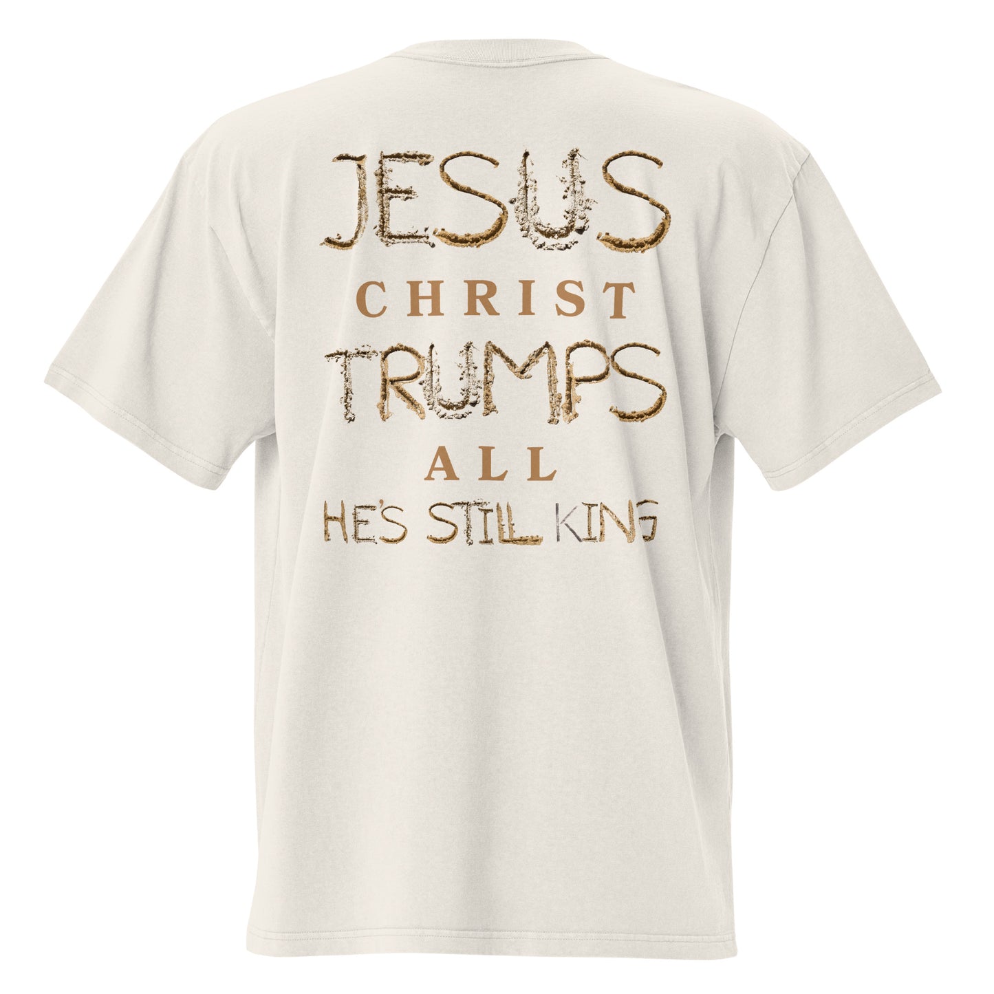 Jesus Trumps All Christian Inspirational Oversized Faded T Shirt