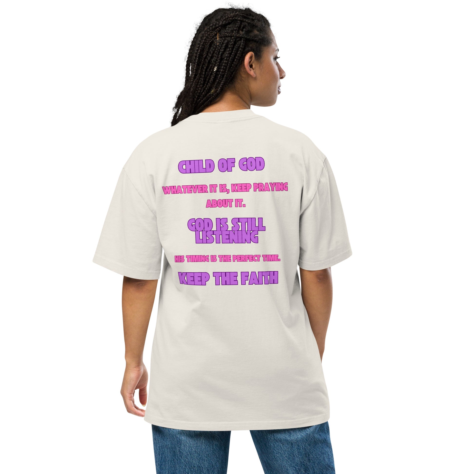 Christian Inspirational Oversized Faded T Shirt