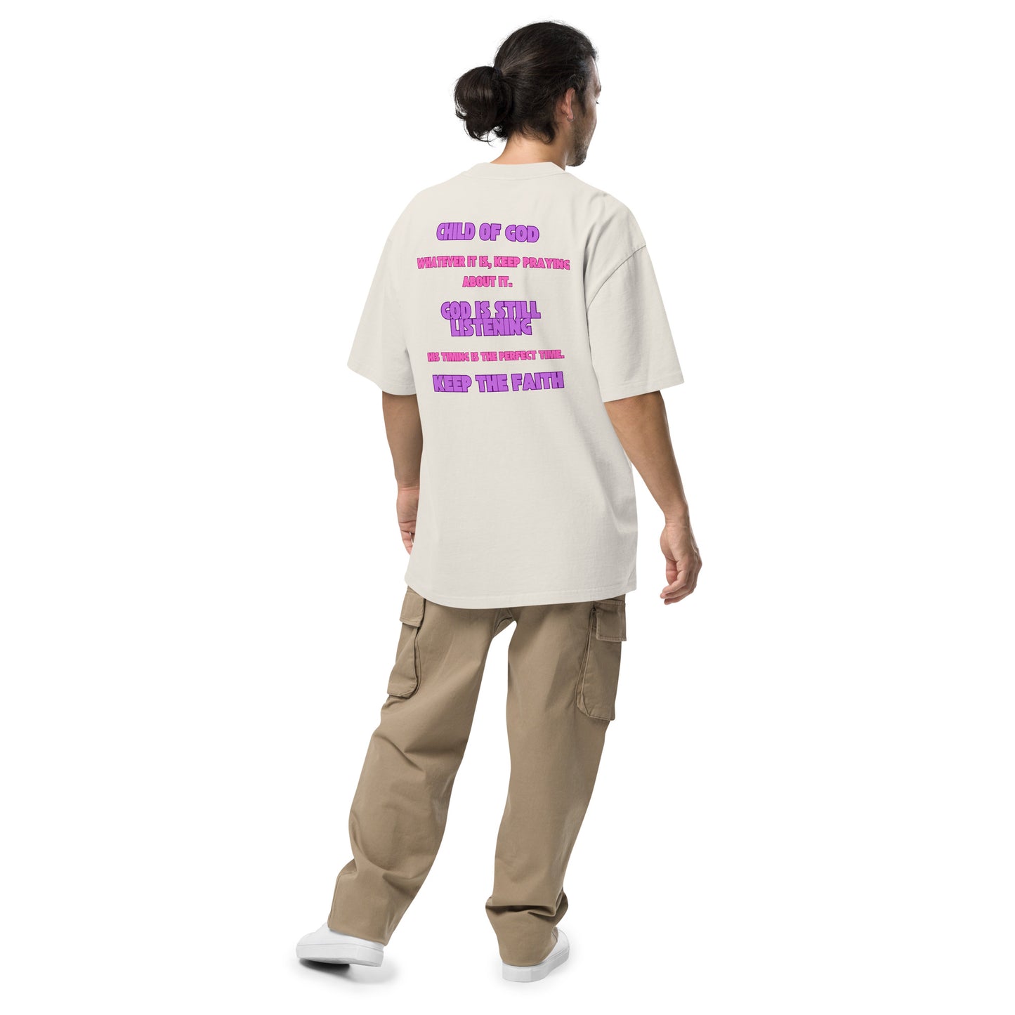 Christian Inspirational Oversized Faded T Shirt