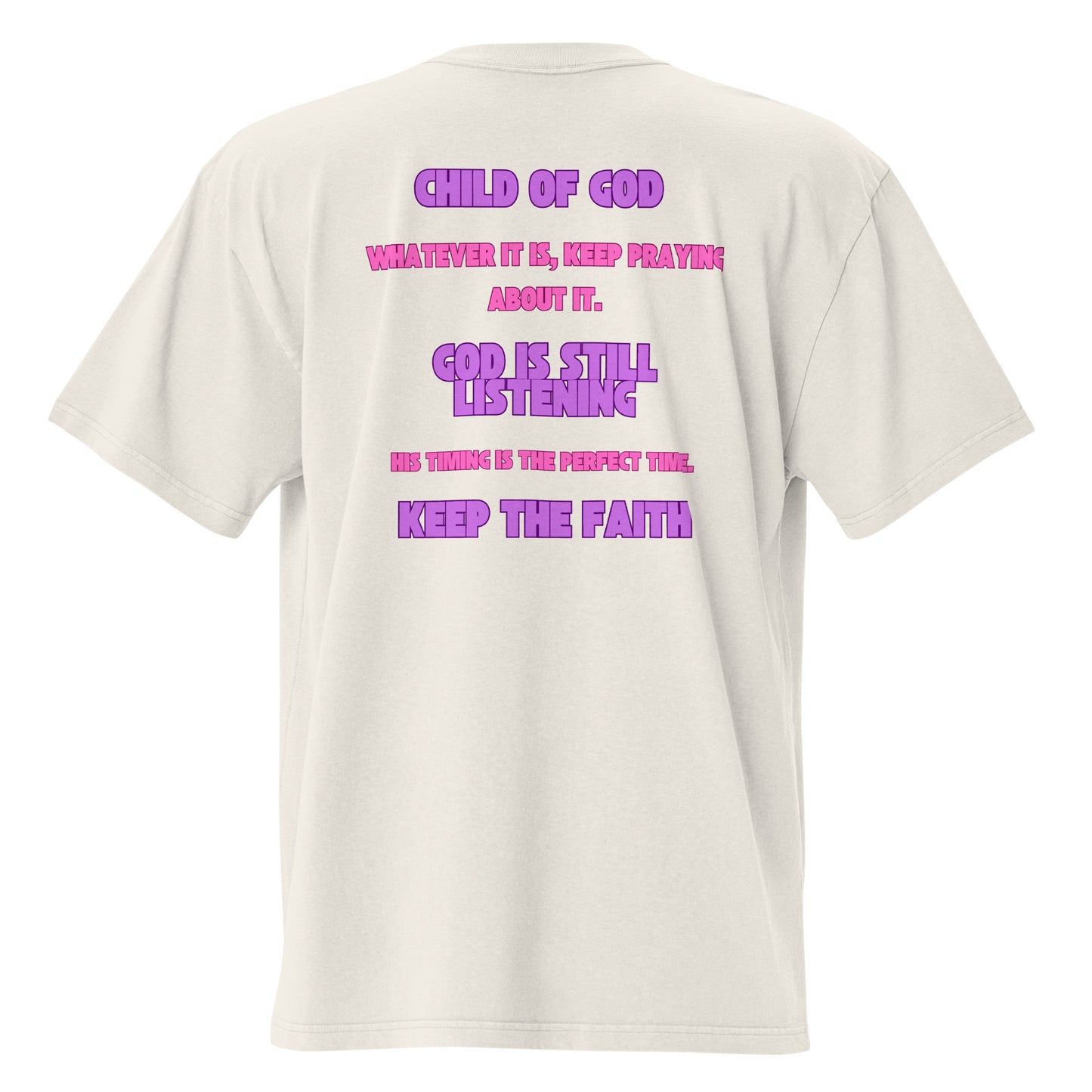 Christian Inspirational Oversized Faded T Shirt