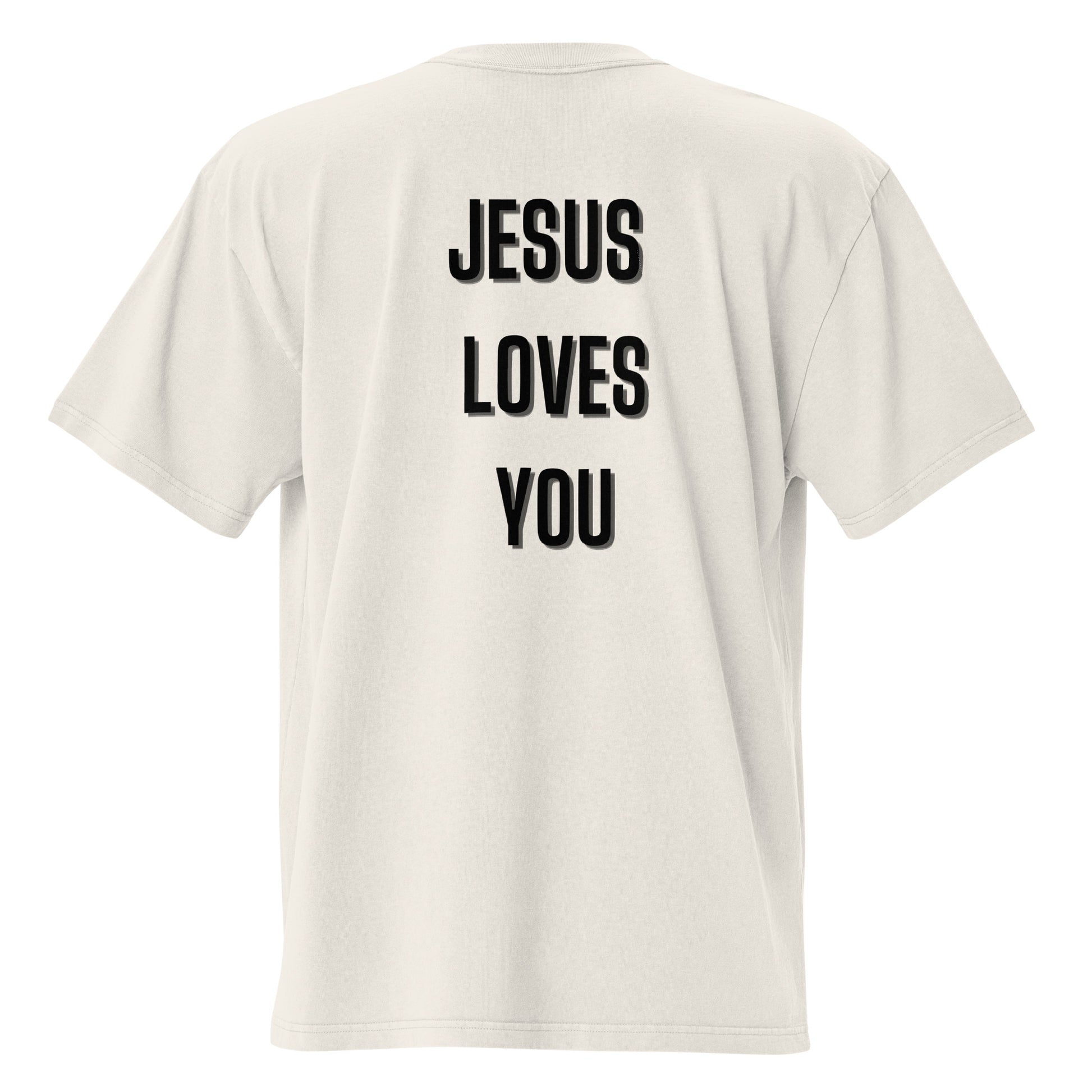 I love Jesus and Jesus love you Christian Inspirational Oversized faded T-Shirt