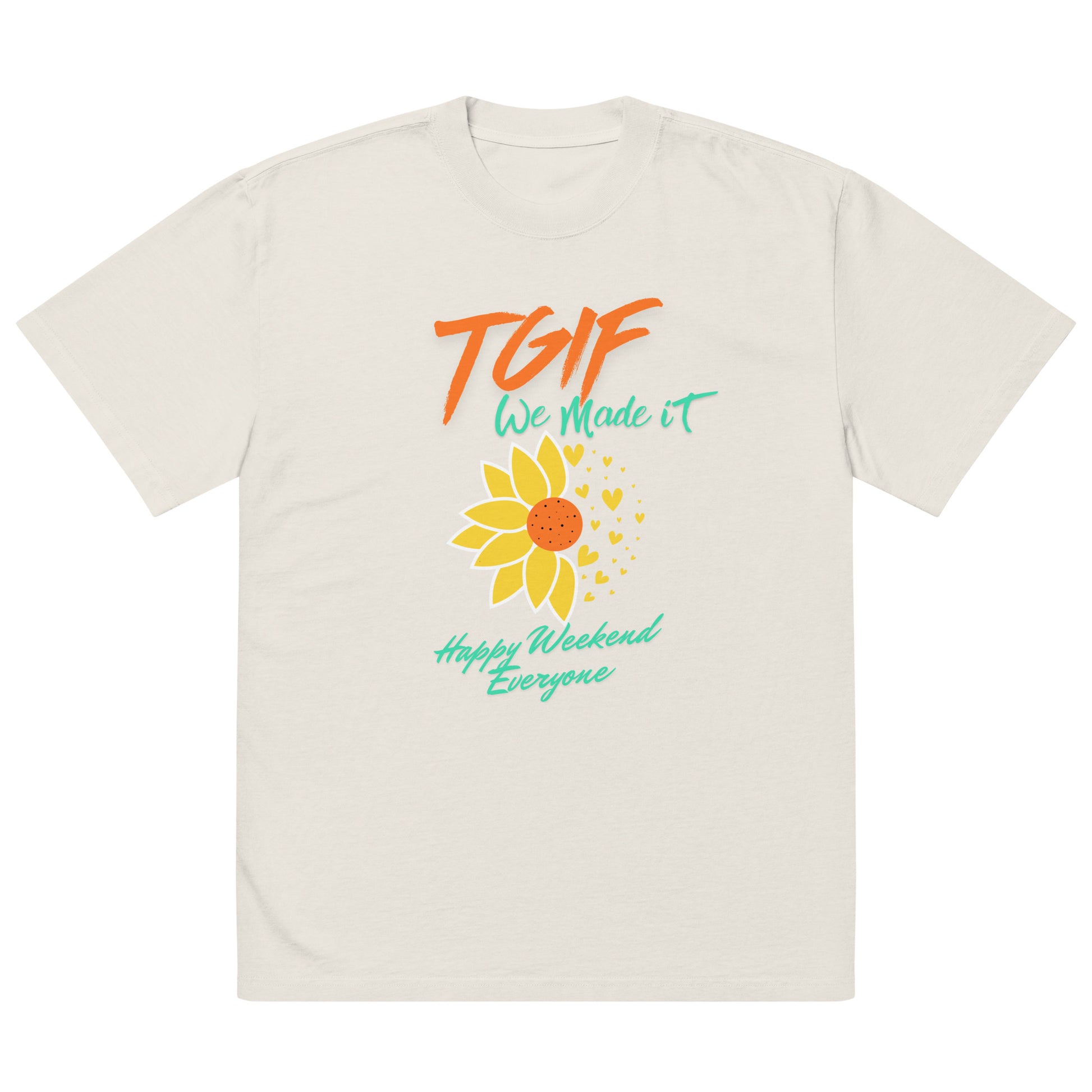 TGIF Motivational Oversized Faded T Shirt