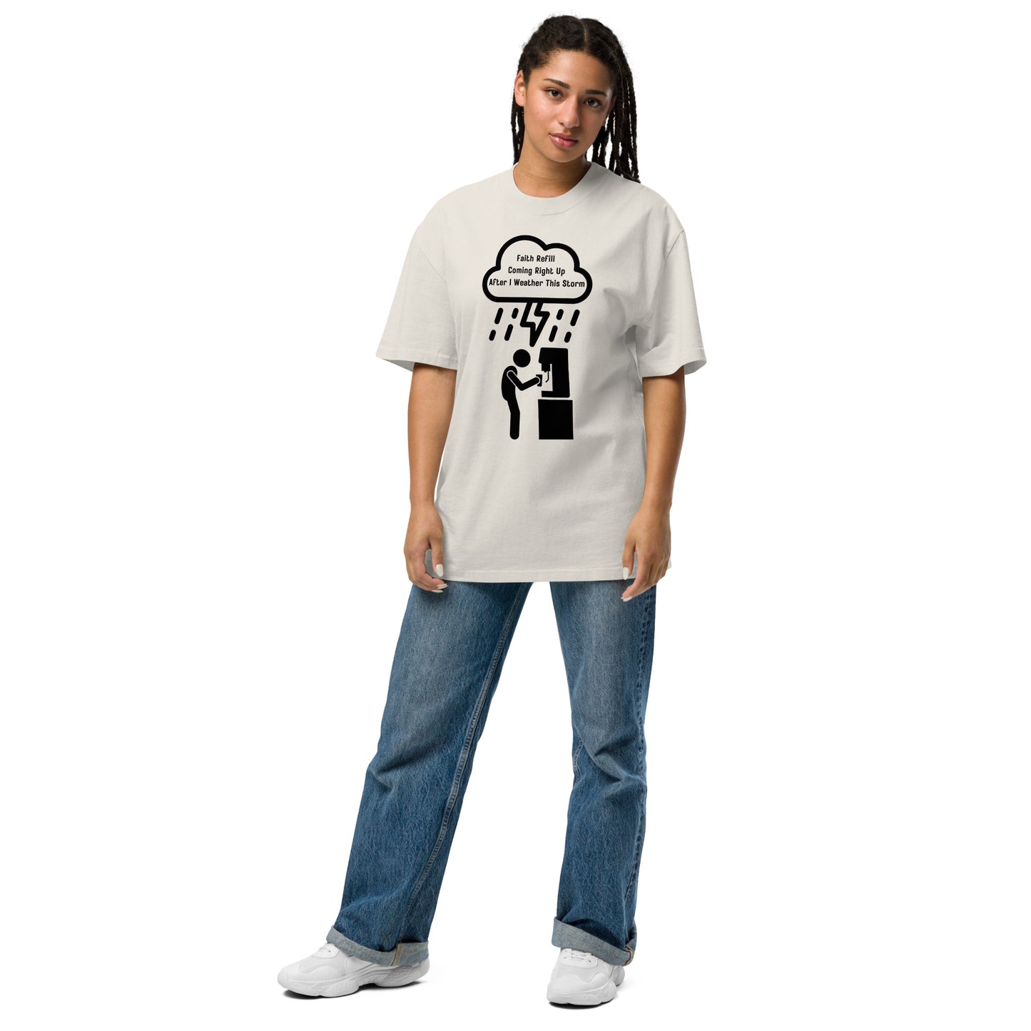 Faith Refill Inspirational Oversized faded T-Shirt Unisex