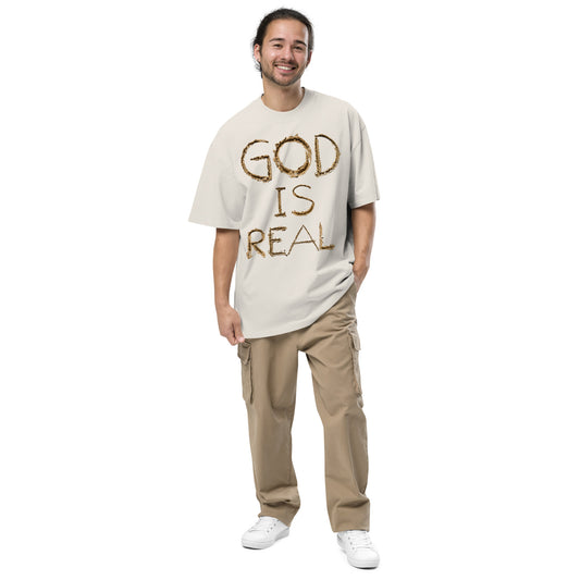 God IS Real Christina Inspirational Oversized faded T Shirt Unisex