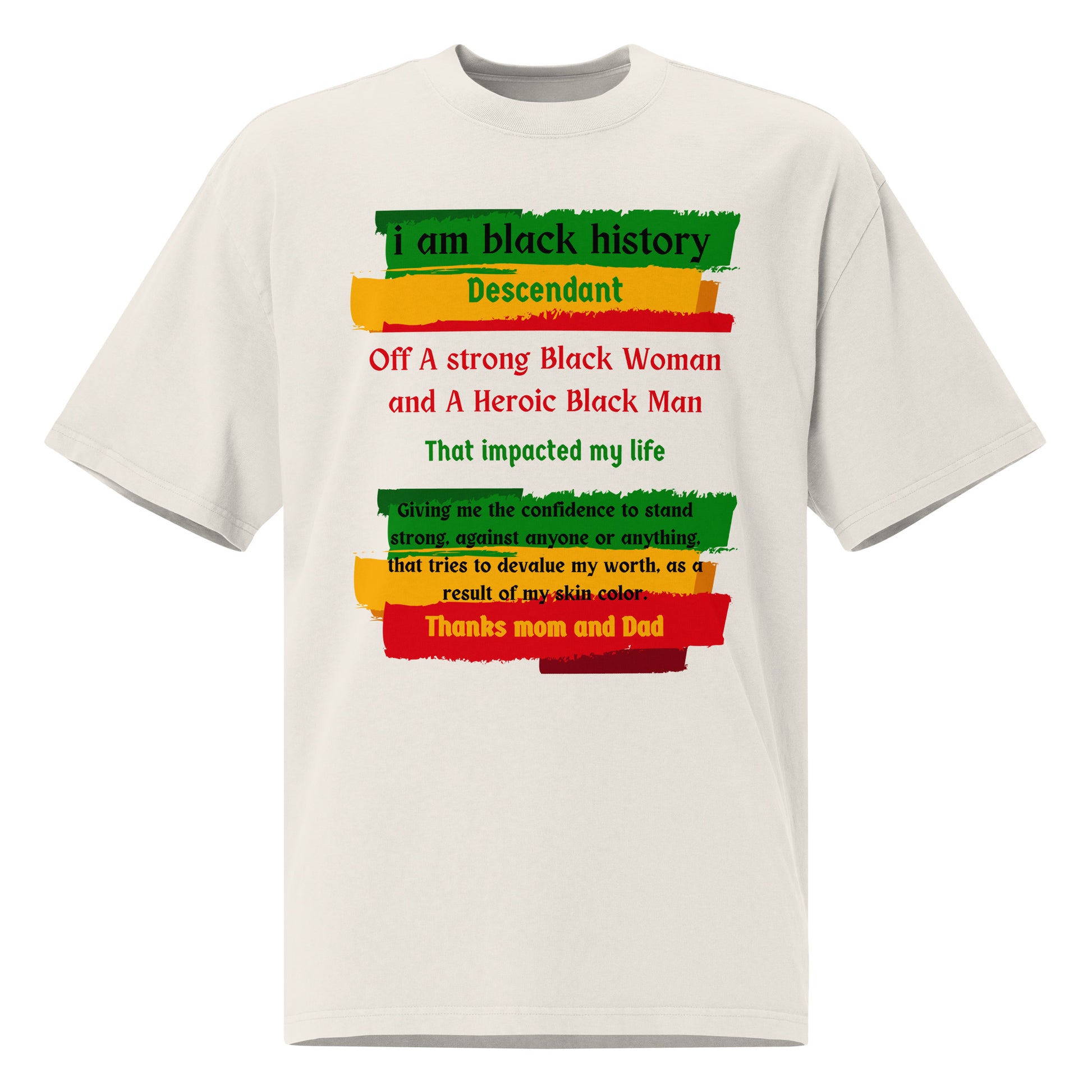 Black History Motivational Oversized faded T Shirt