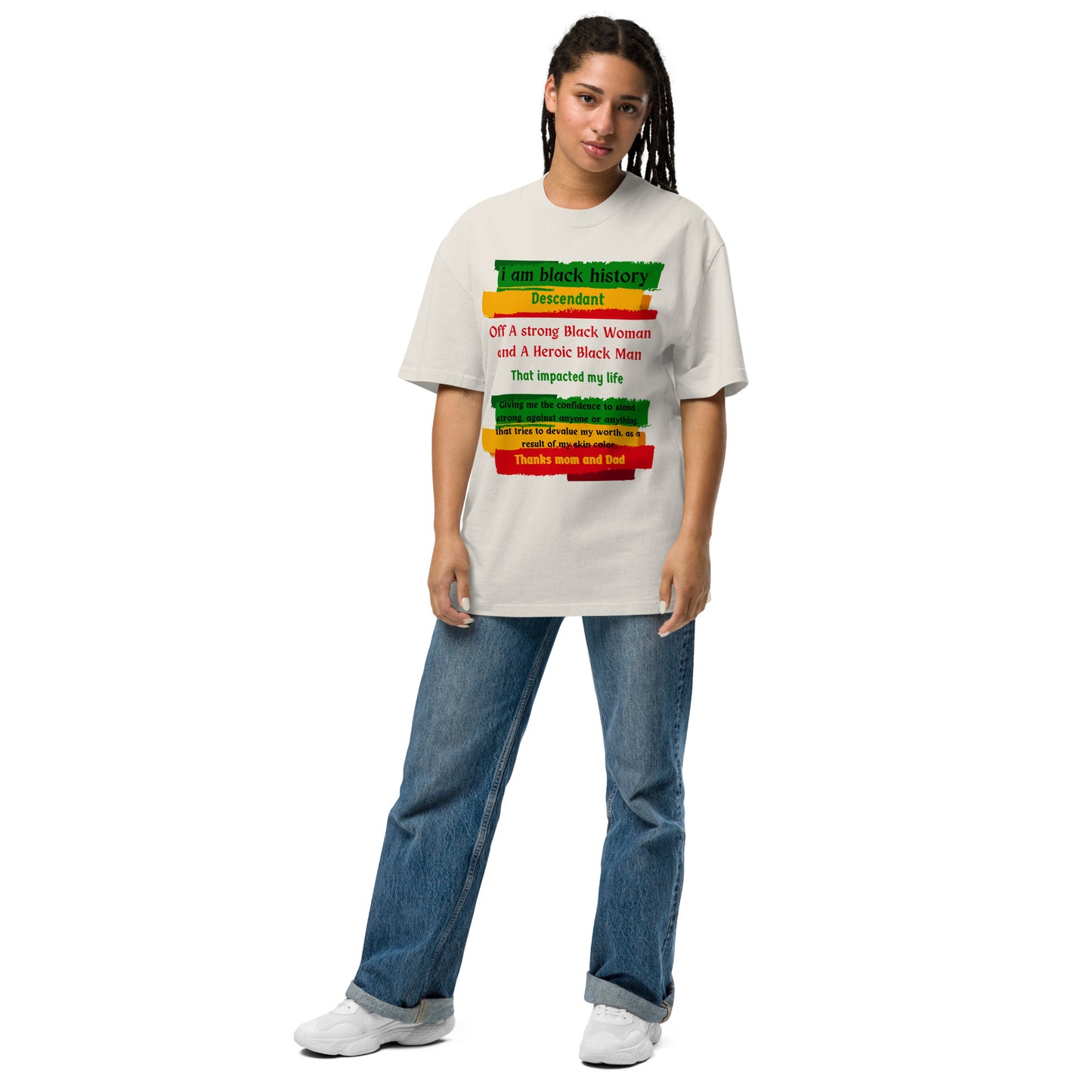 Black History Motivational Oversized faded T Shirt