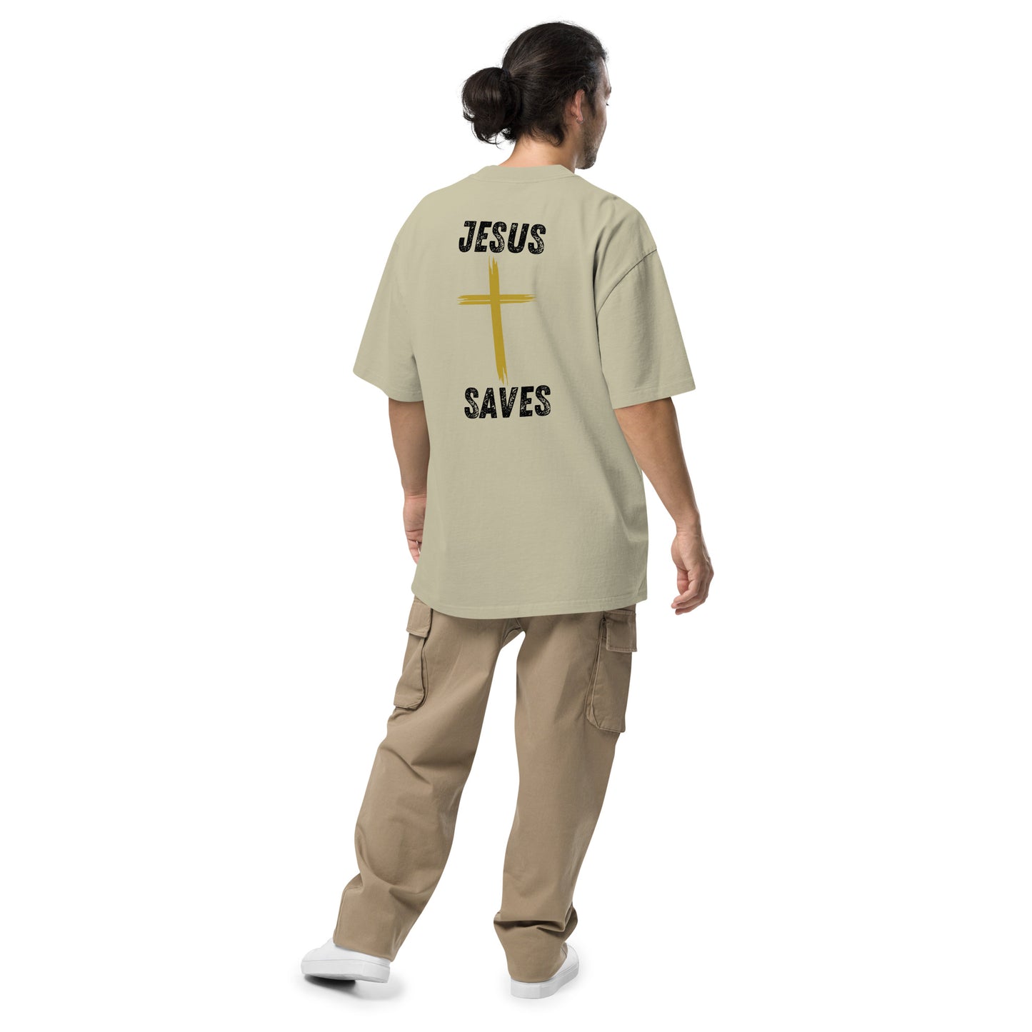 Jesus Trumps All Christian Inspirational Oversized Faded T Shirt