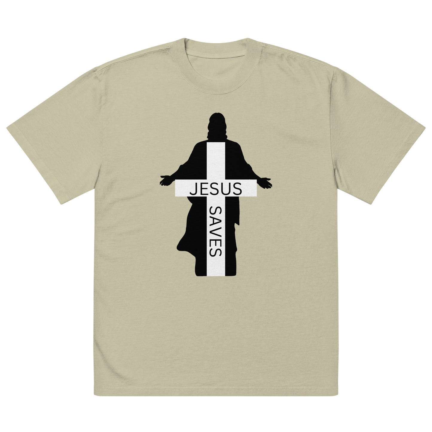 Jesus saves Motivational Oversized Faded T Shirt