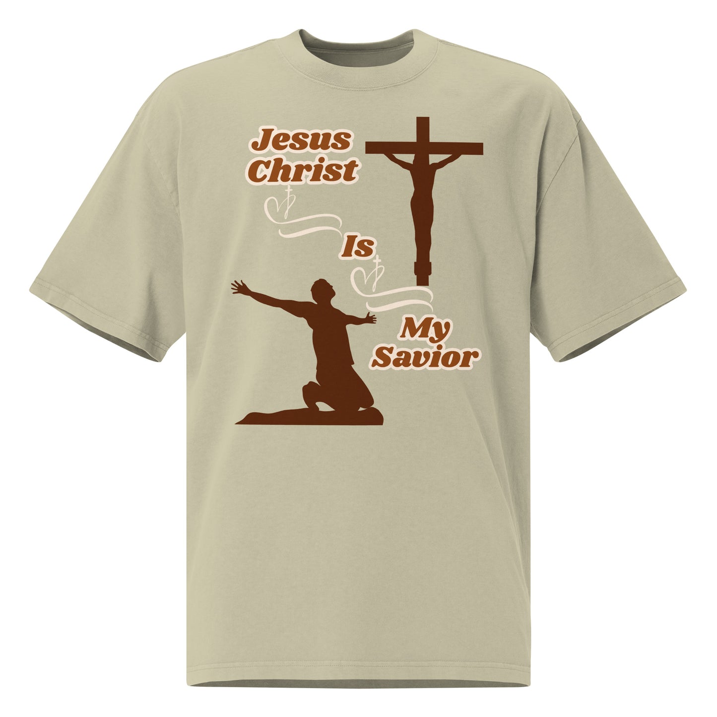 Jesus Christ Is My Savior Christian Inspirational Oversized fadedT Shirt Unisex