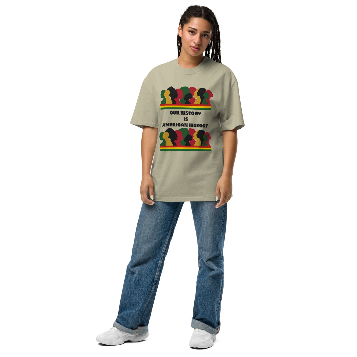 Black History Motivational oversized faded T Shirt