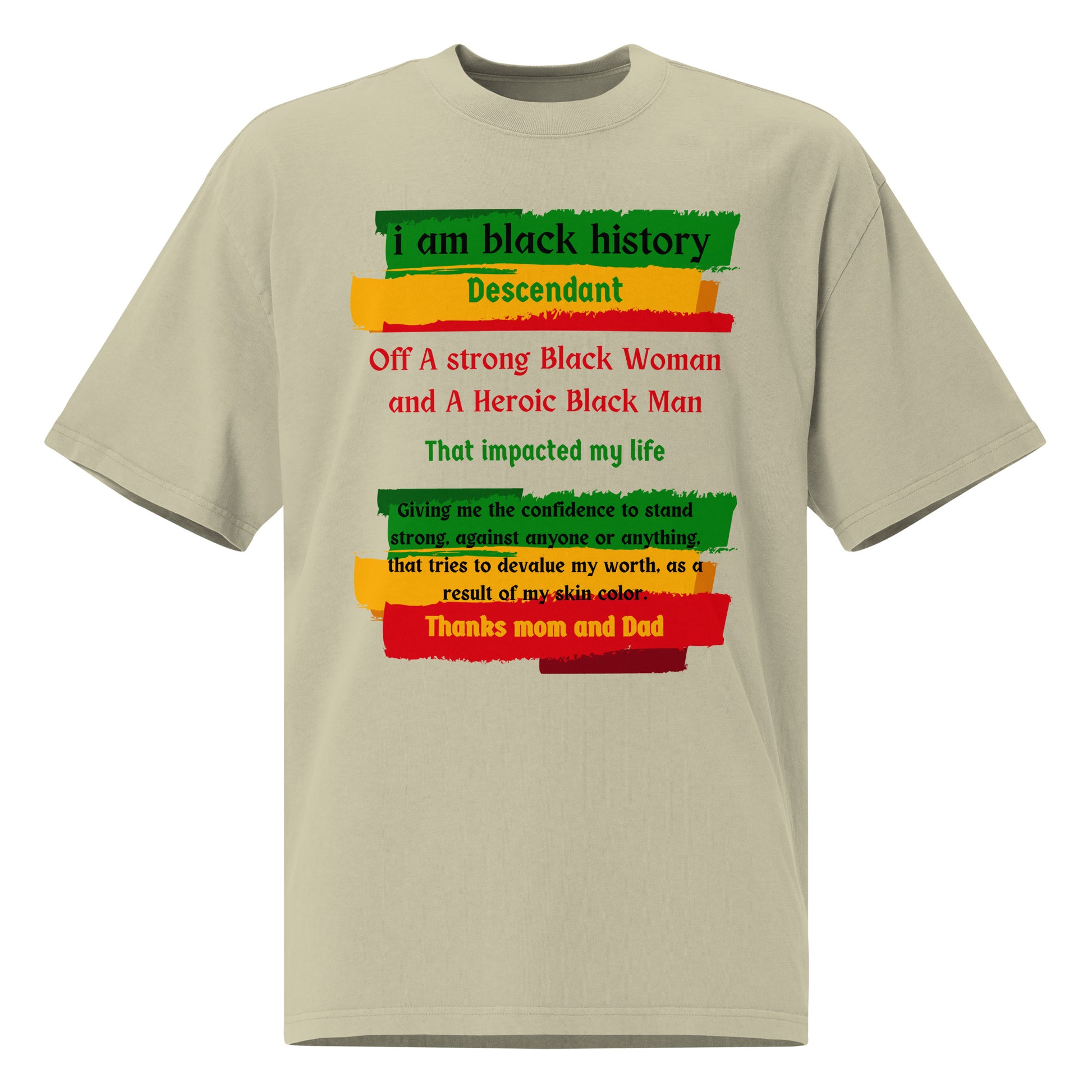 Black History Motivational Oversized faded T Shirt