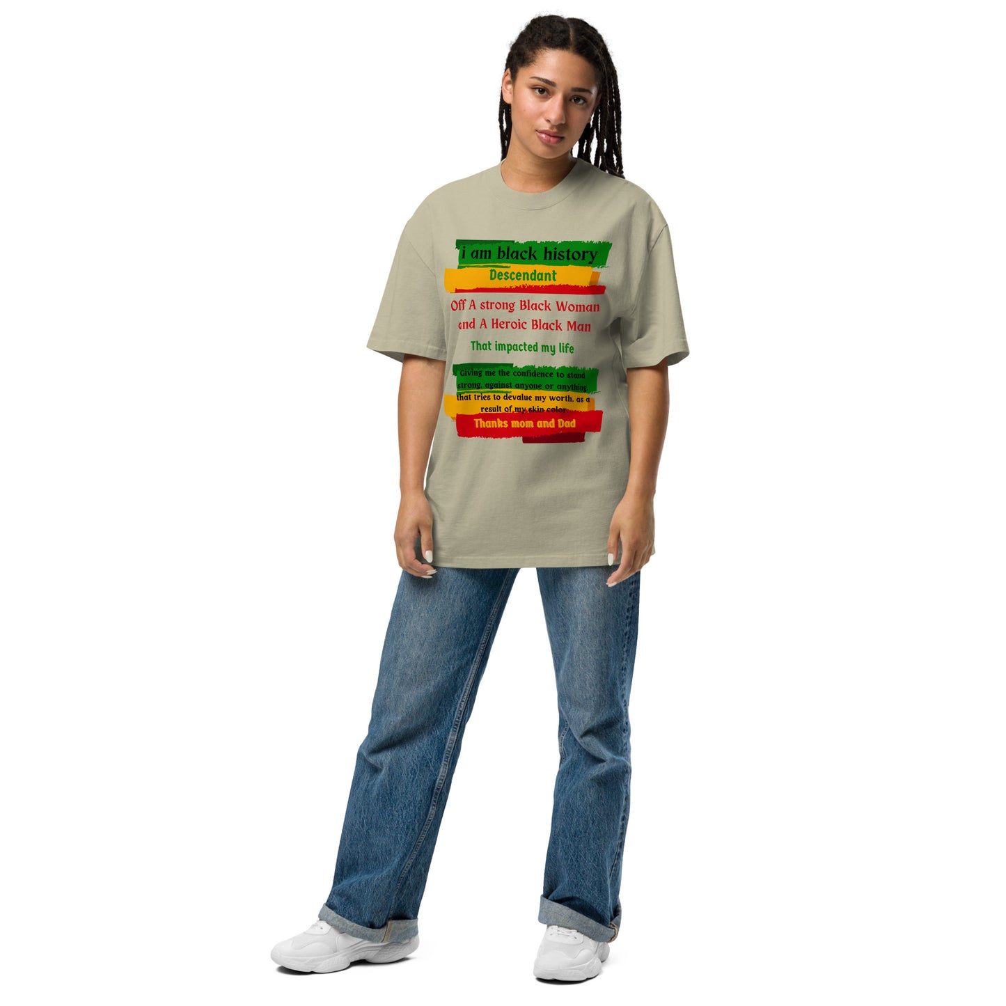 Black History Motivational Oversized faded T Shirt