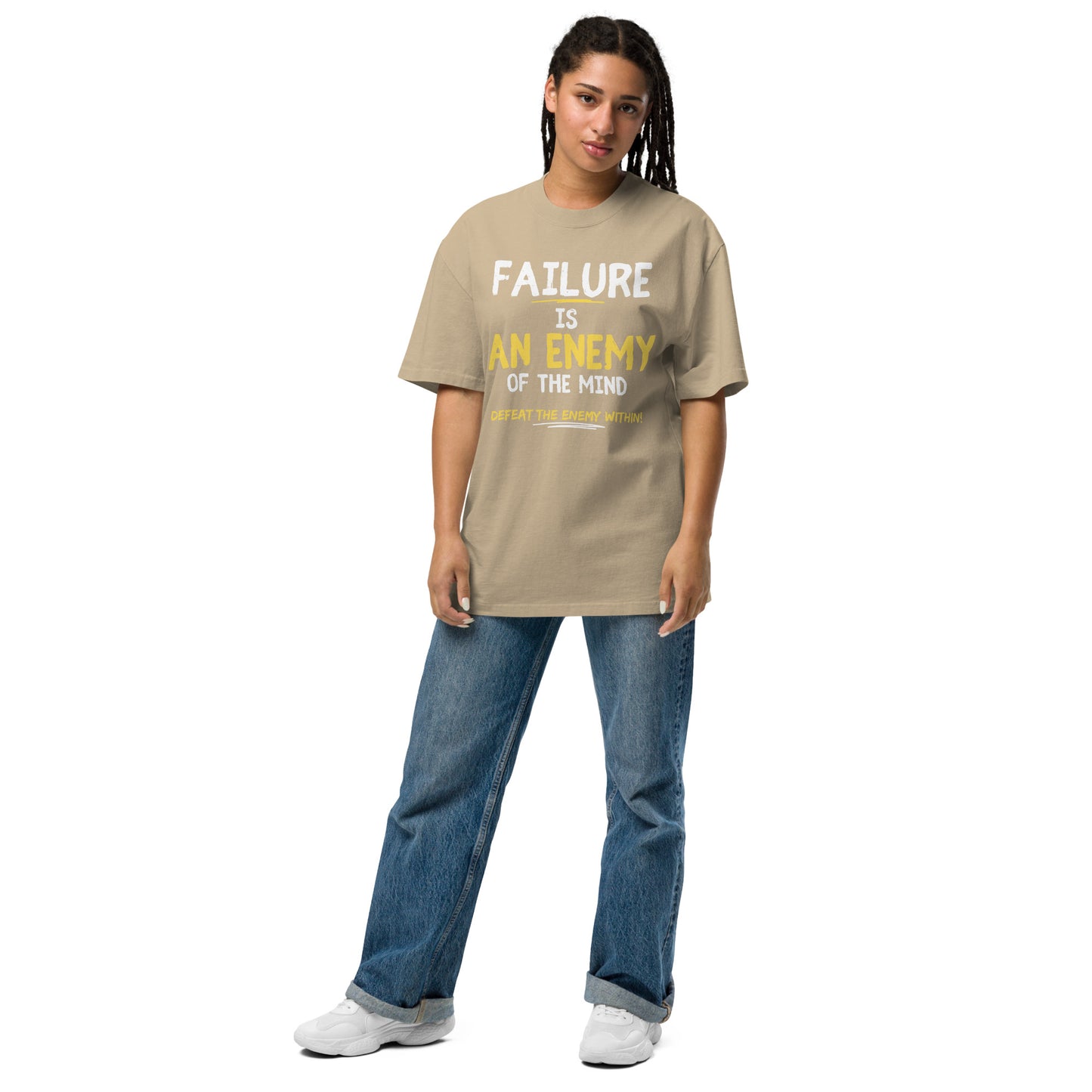 Motivational Oversized faded T-Shirt