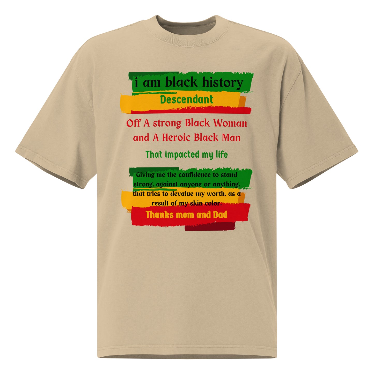 Black History Motivational Oversized faded T Shirt