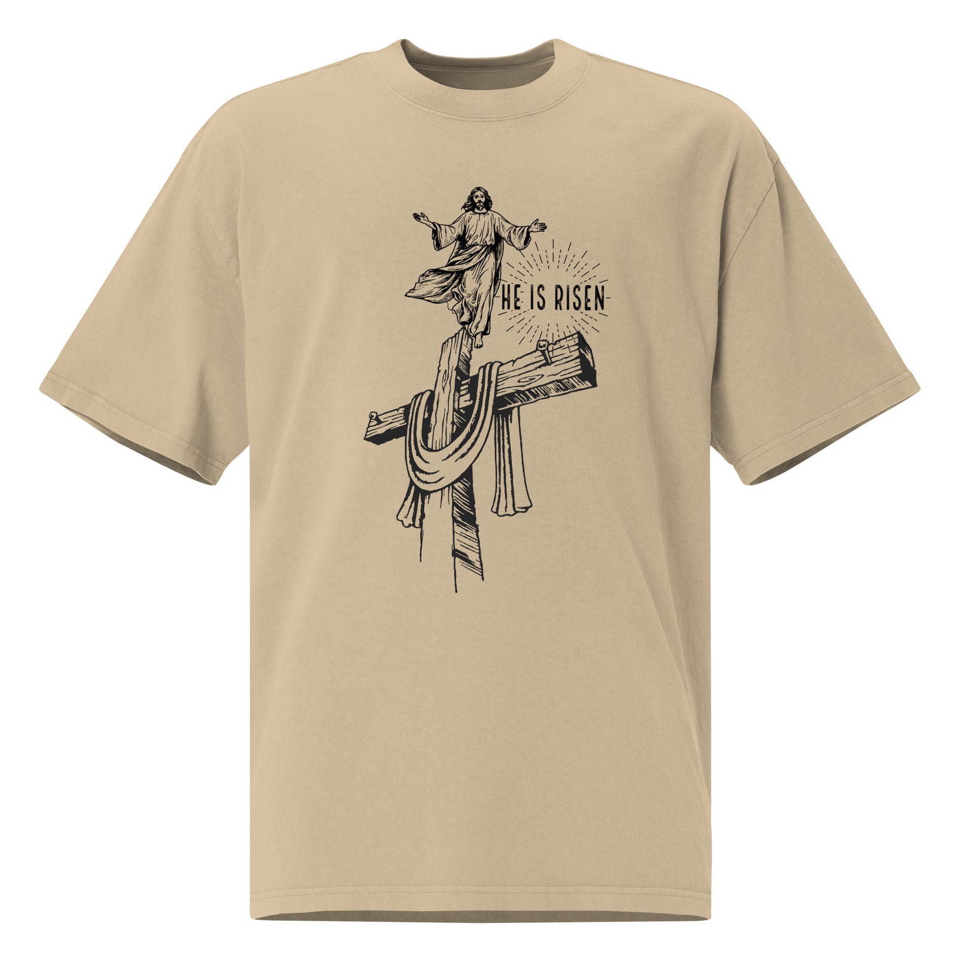 Jesus Is Risen Christian Oversized Faded T-Shirt Unisex