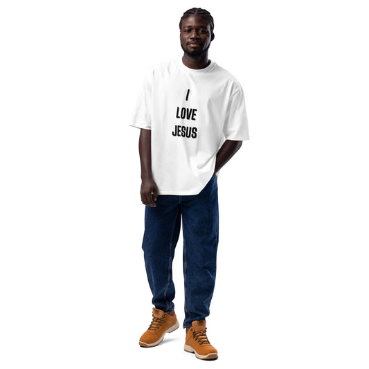 I love Jesus and Jesus love you Christian Inspirational Oversized heavyweight T Shirt