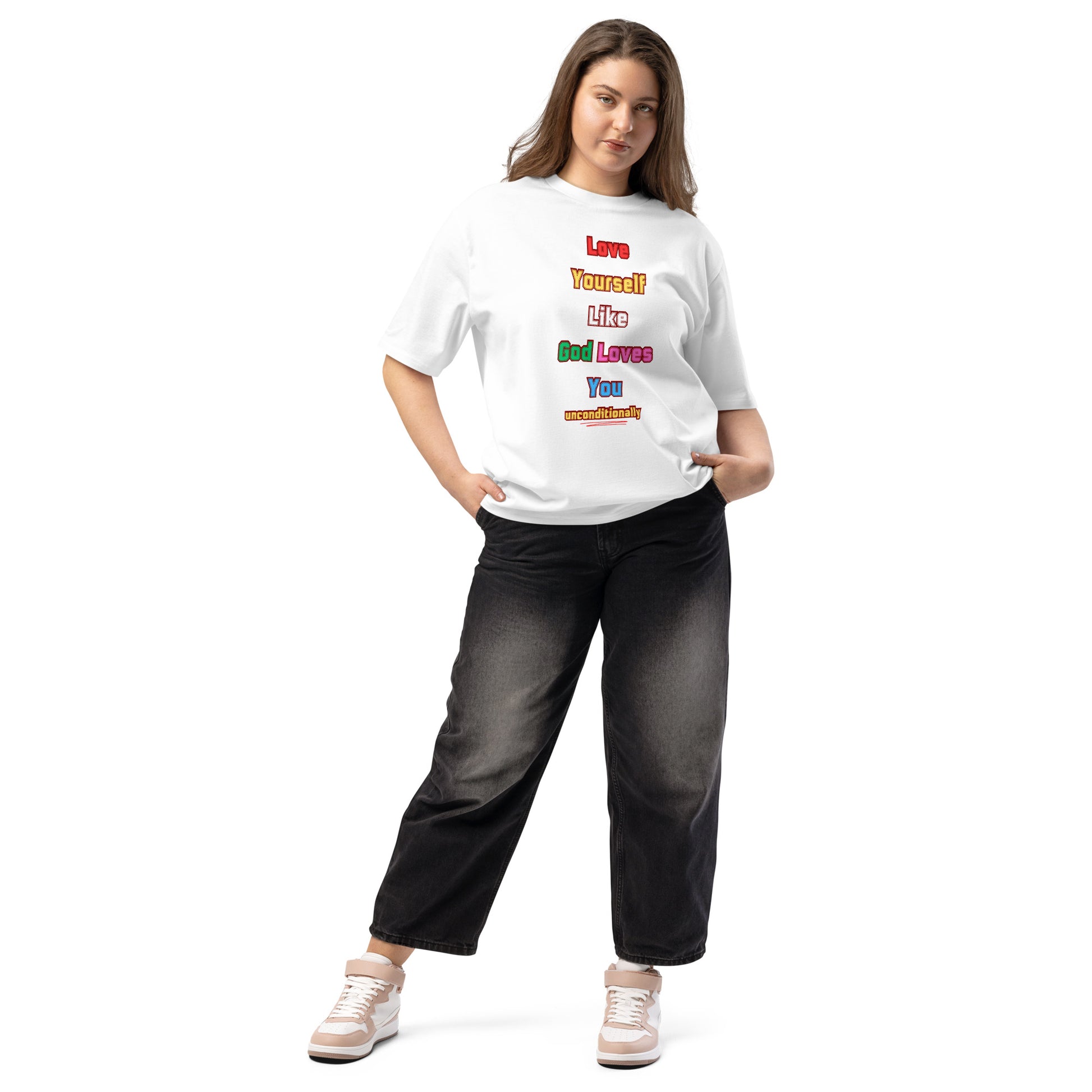 Love Yourself Inspirational Oversized heavyweight T Shirt