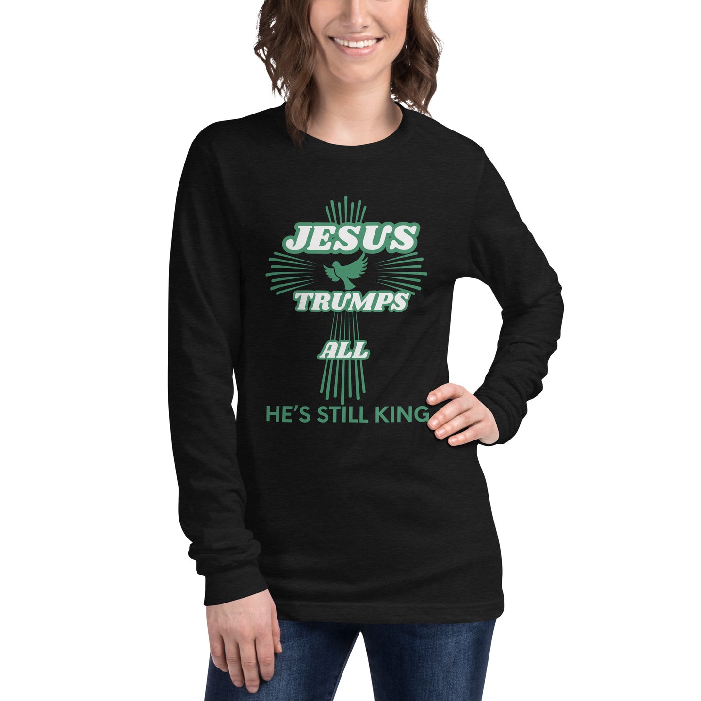 Jesus Trumps All Christian lightweight Long Sleeve T Shirt Unisex