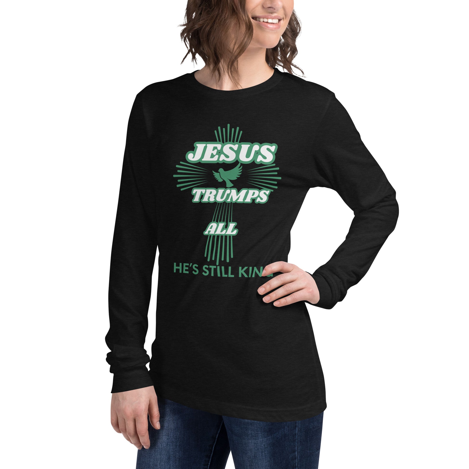 Jesus Trumps All Christian lightweight Long Sleeve T Shirt Unisex