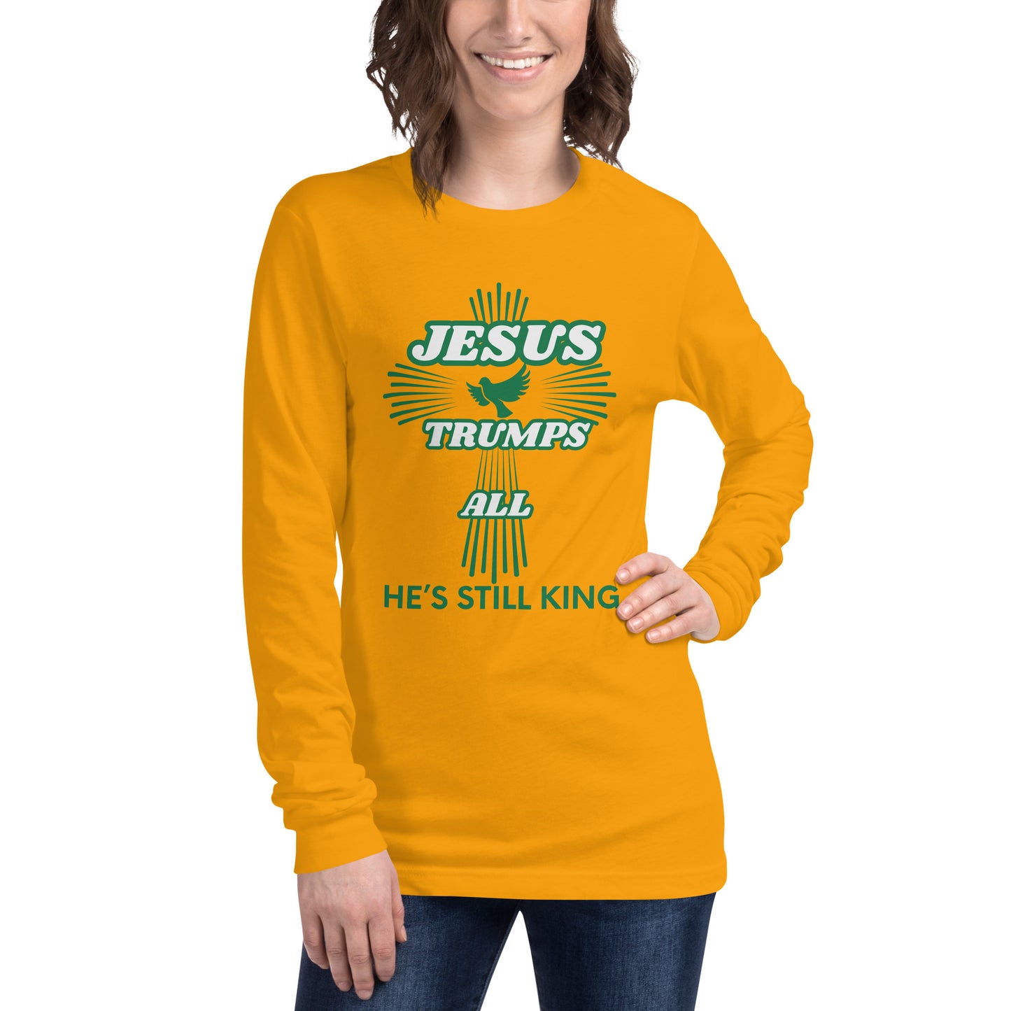 Jesus Trumps All Christian lightweight Long Sleeve T Shirt Unisex