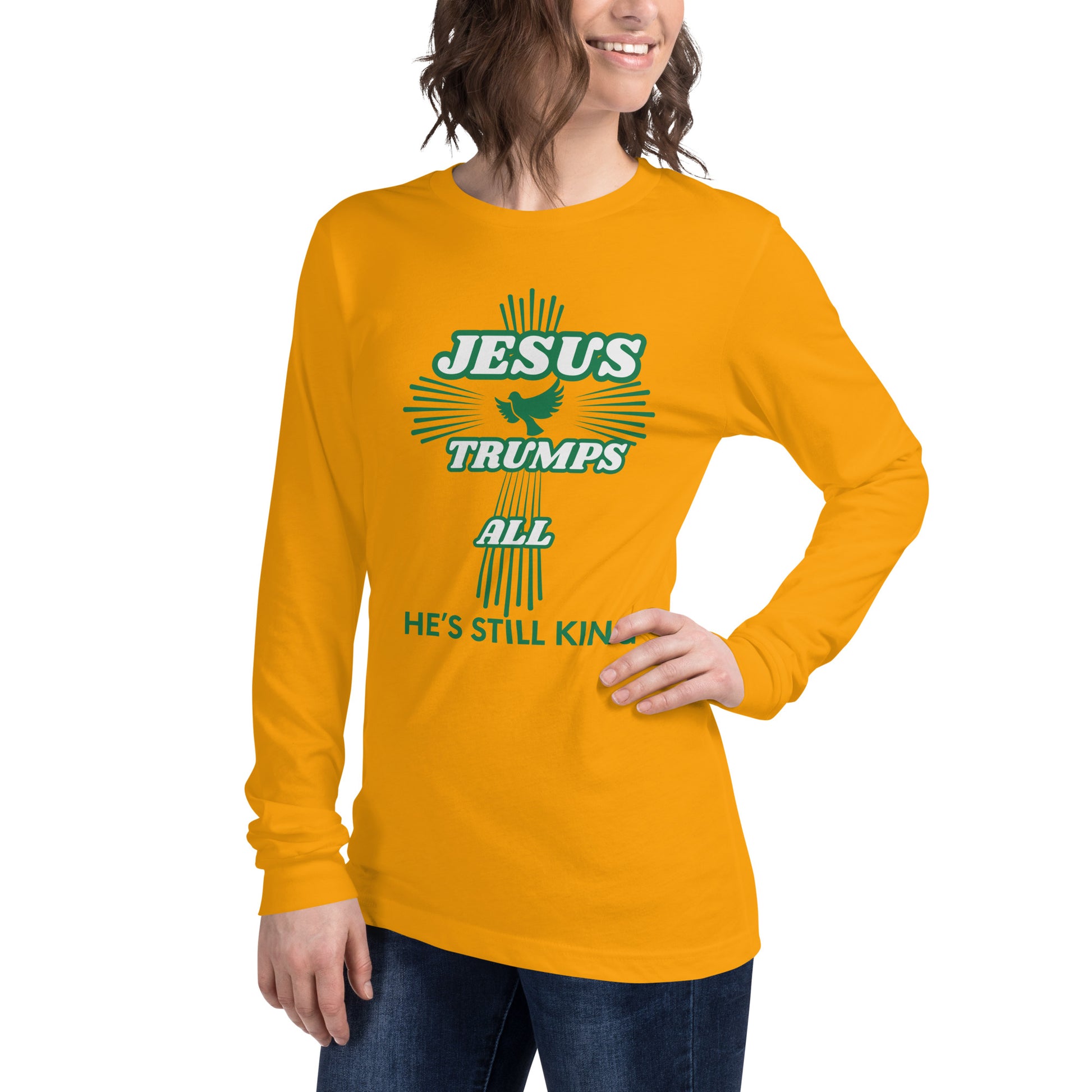 Jesus Trumps All Christian lightweight Long Sleeve T Shirt Unisex