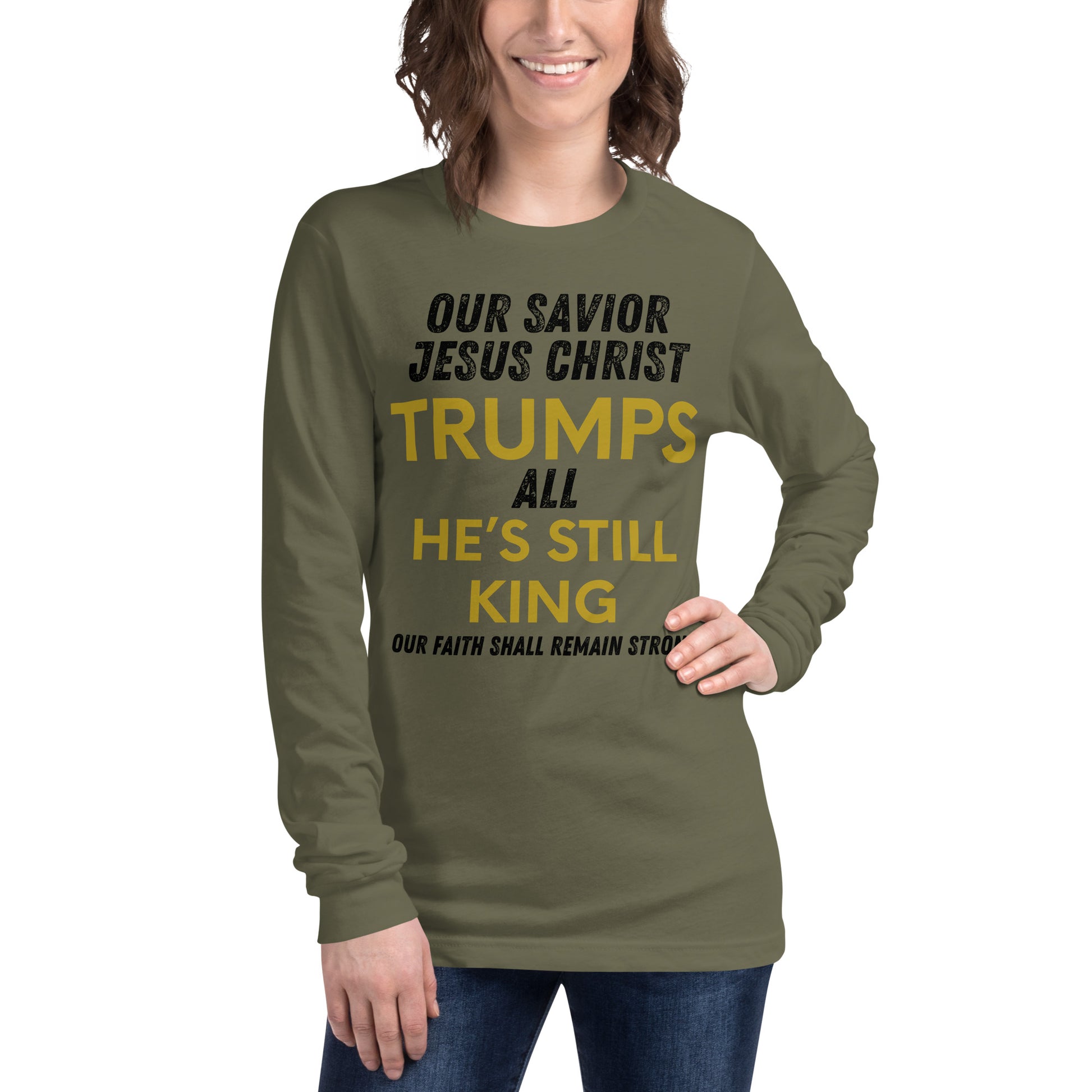 Jesus Trumps All Christian lightweight Long Sleeve T Shirt Unisex