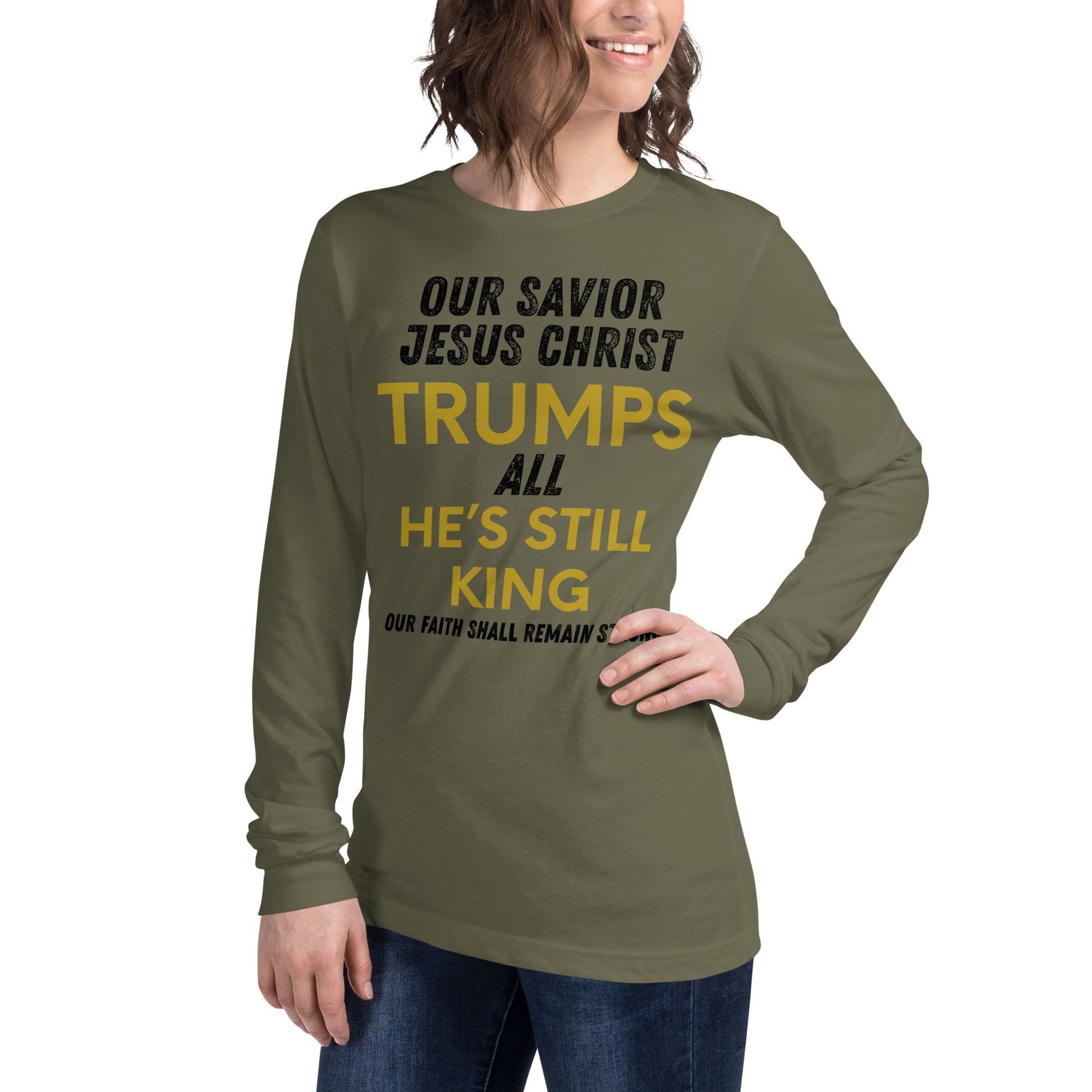 Jesus Trumps All Christian lightweight Long Sleeve T Shirt Unisex