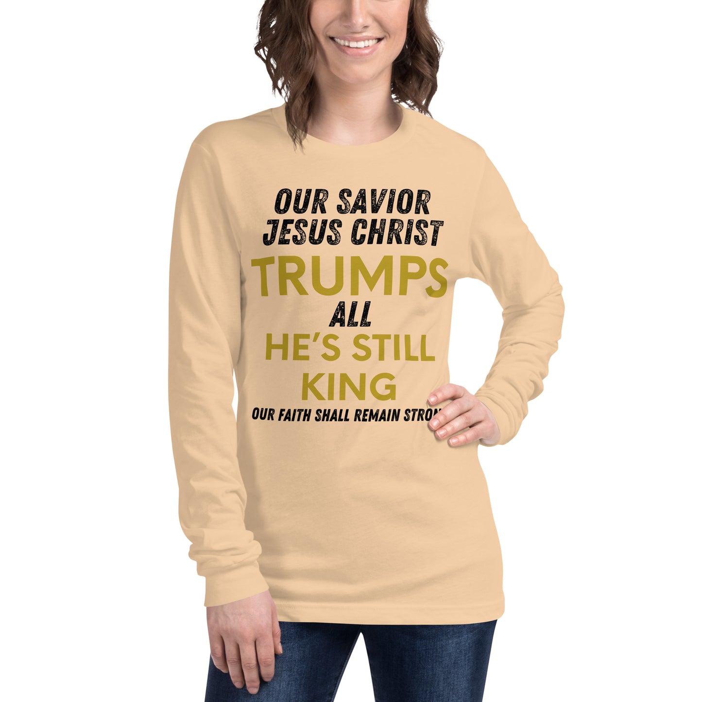 Jesus Trumps All Christian lightweight Long Sleeve T Shirt Unisex