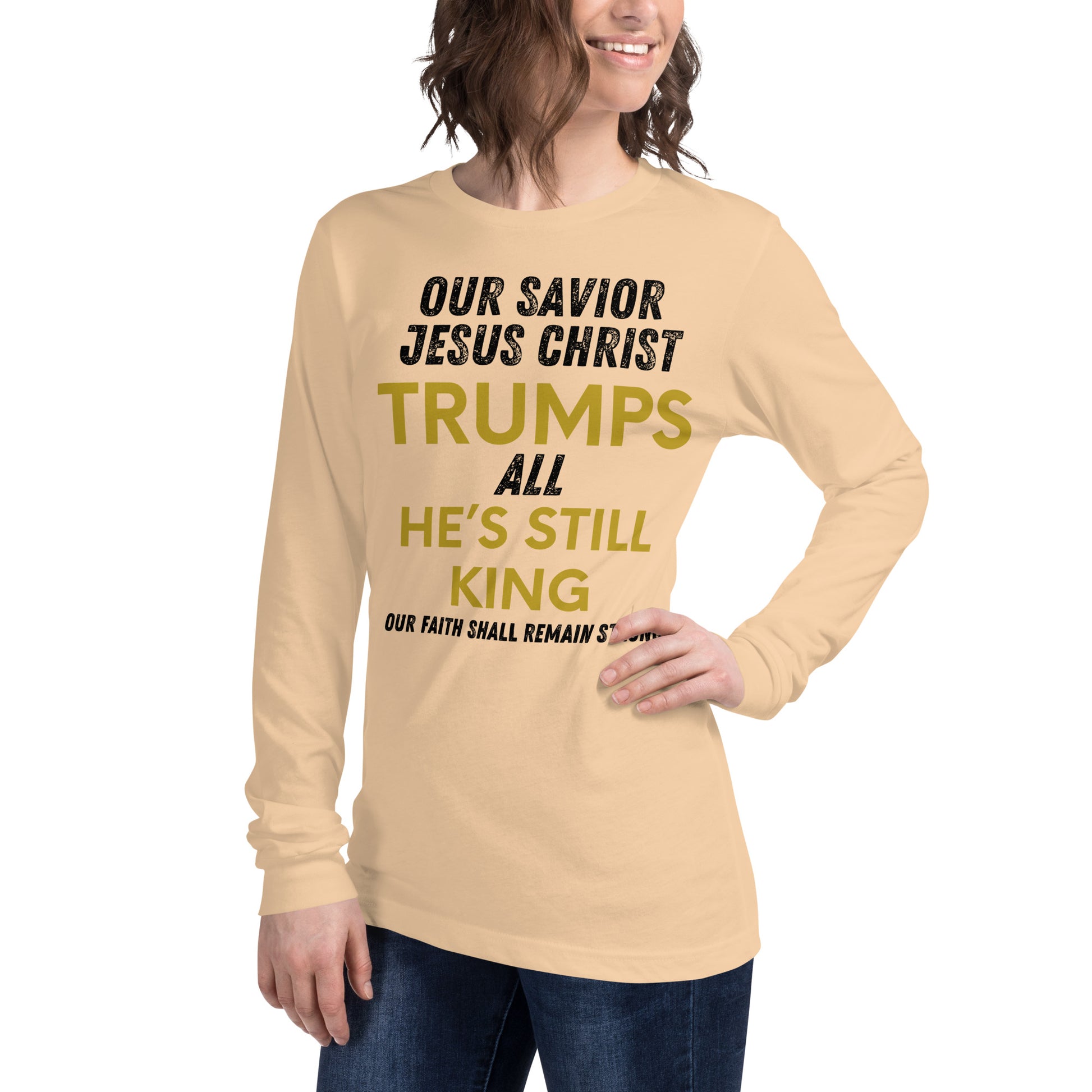 Jesus Trumps All Christian lightweight Long Sleeve T Shirt Unisex