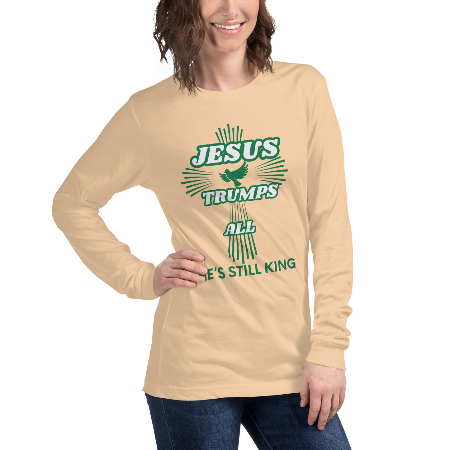 Jesus Trumps All Christian lightweight Long Sleeve T Shirt Unisex