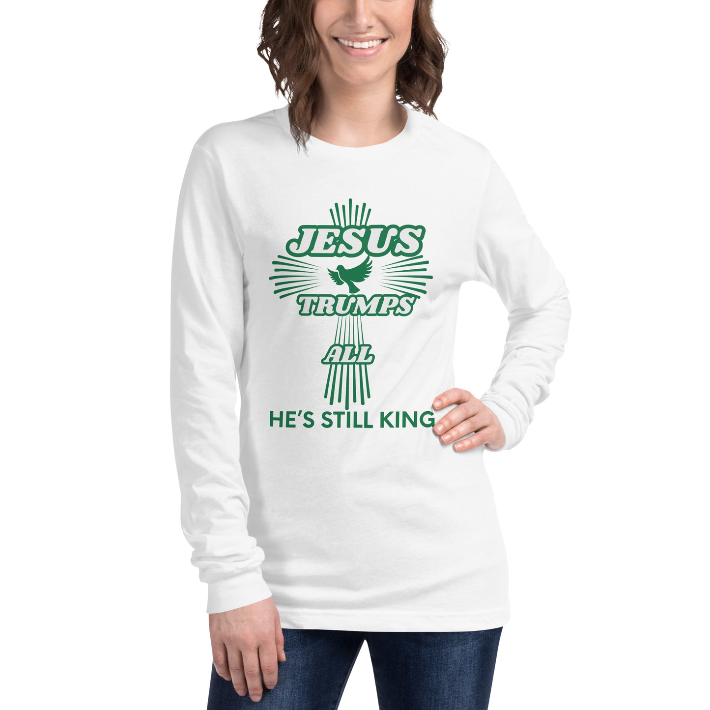 Jesus Trumps All Christian lightweight Long Sleeve T Shirt Unisex