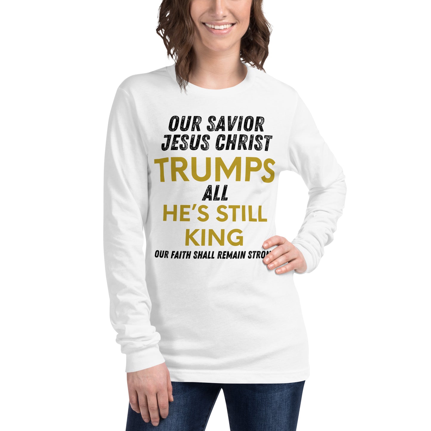 Jesus Trumps All Christian lightweight Long Sleeve T Shirt Unisex