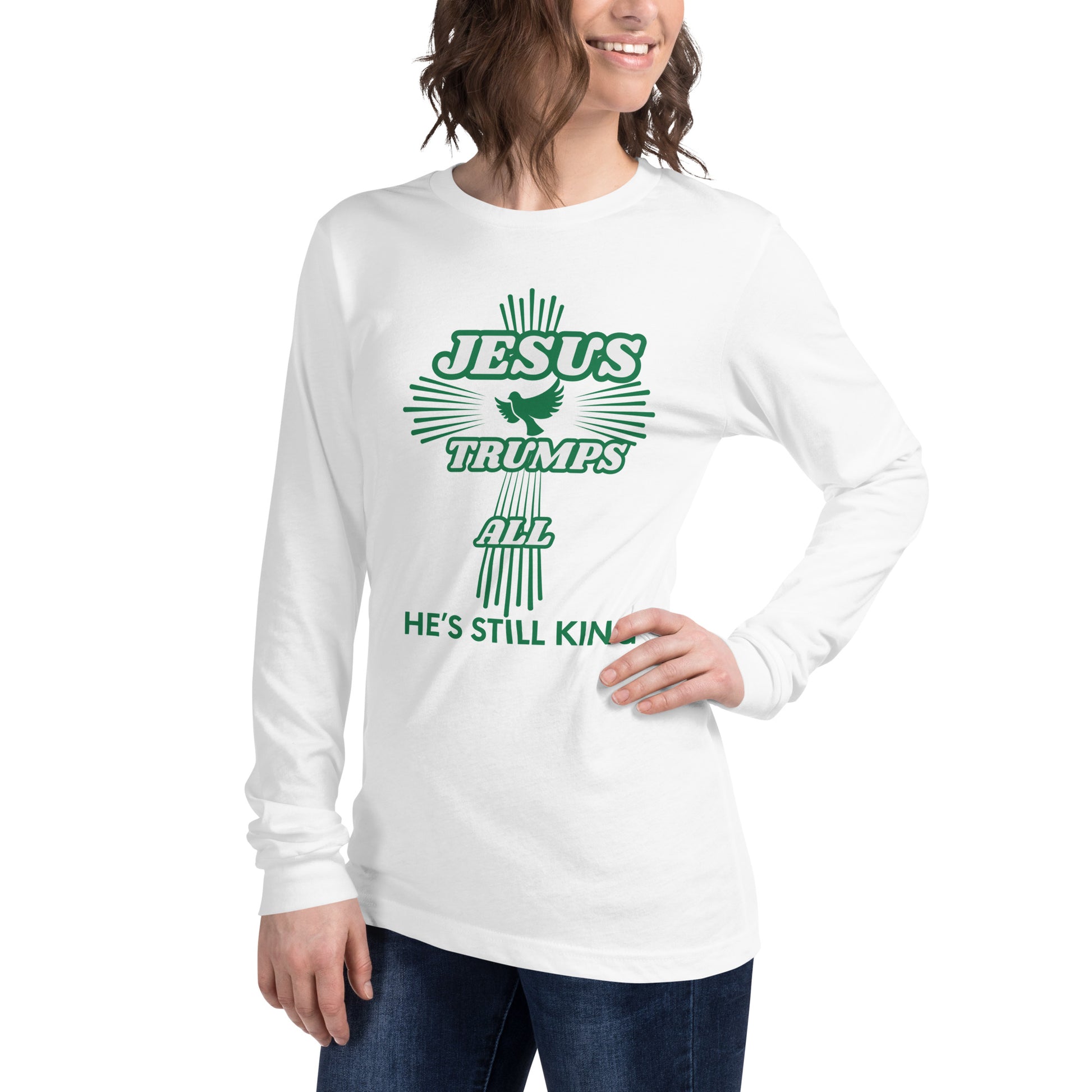 Jesus Trumps All Christian lightweight Long Sleeve T Shirt Unisex