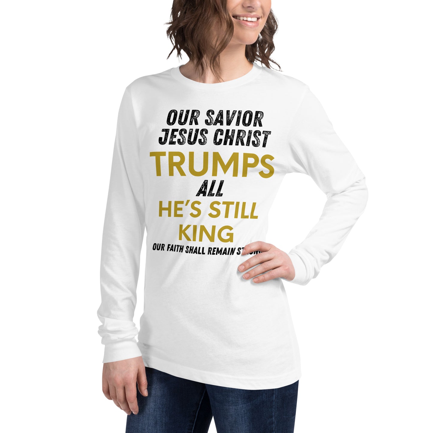 Jesus Trumps All Christian lightweight Long Sleeve T Shirt Unisex