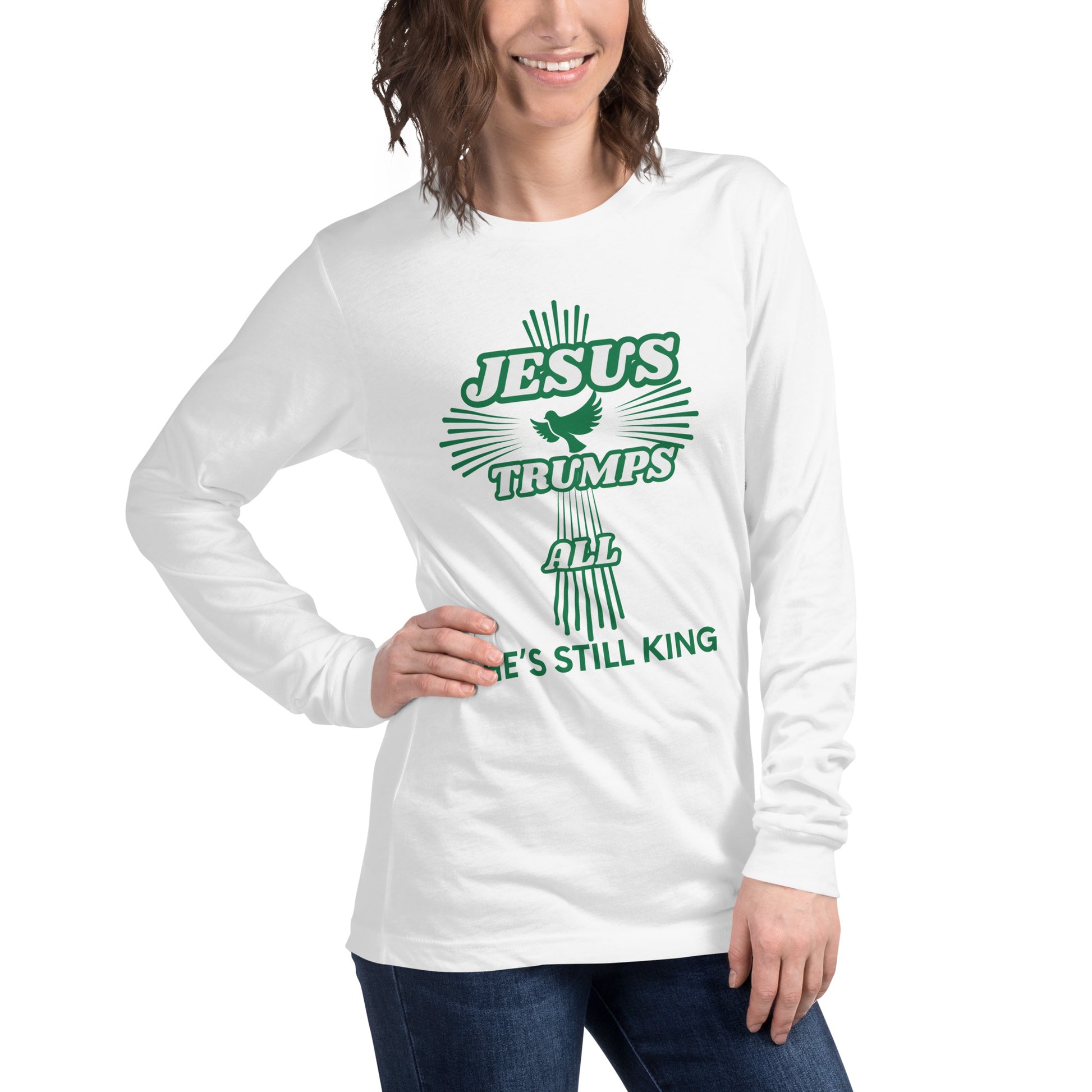 Jesus Trumps All Christian lightweight Long Sleeve T Shirt Unisex